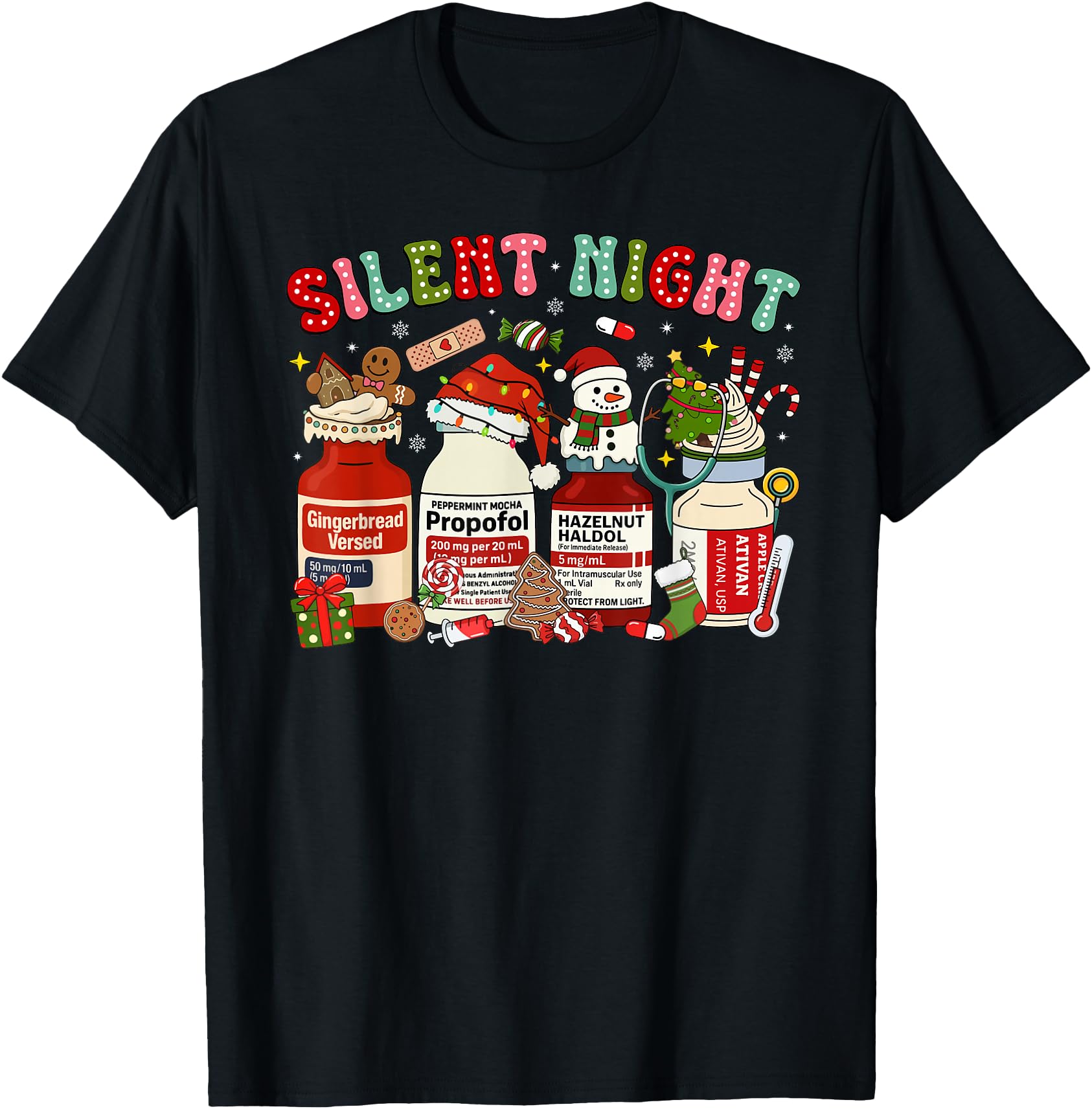 Retro Propofol Silent Night ICU Nurses Funny Merry Christmas