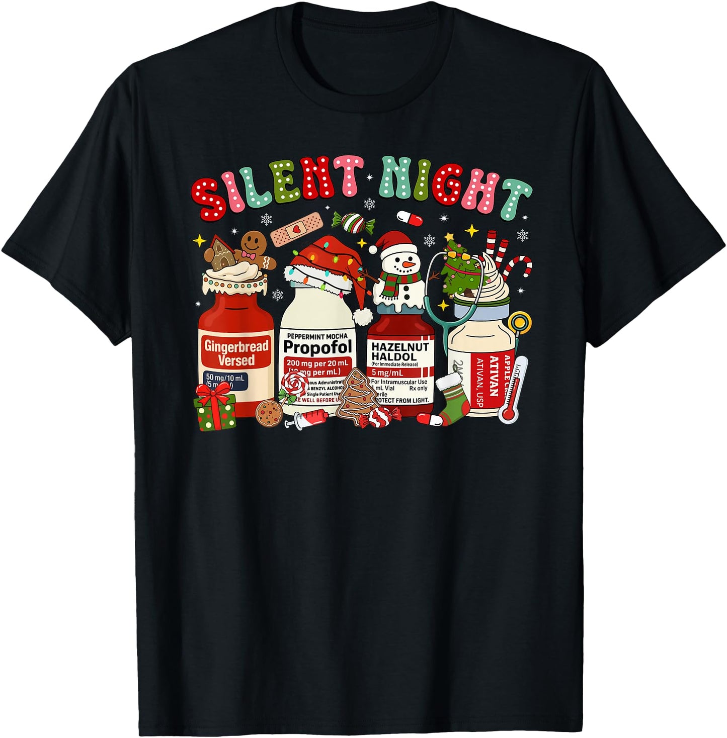 Retro Propofol Silent Night ICU Nurses Funny Merry Christmas