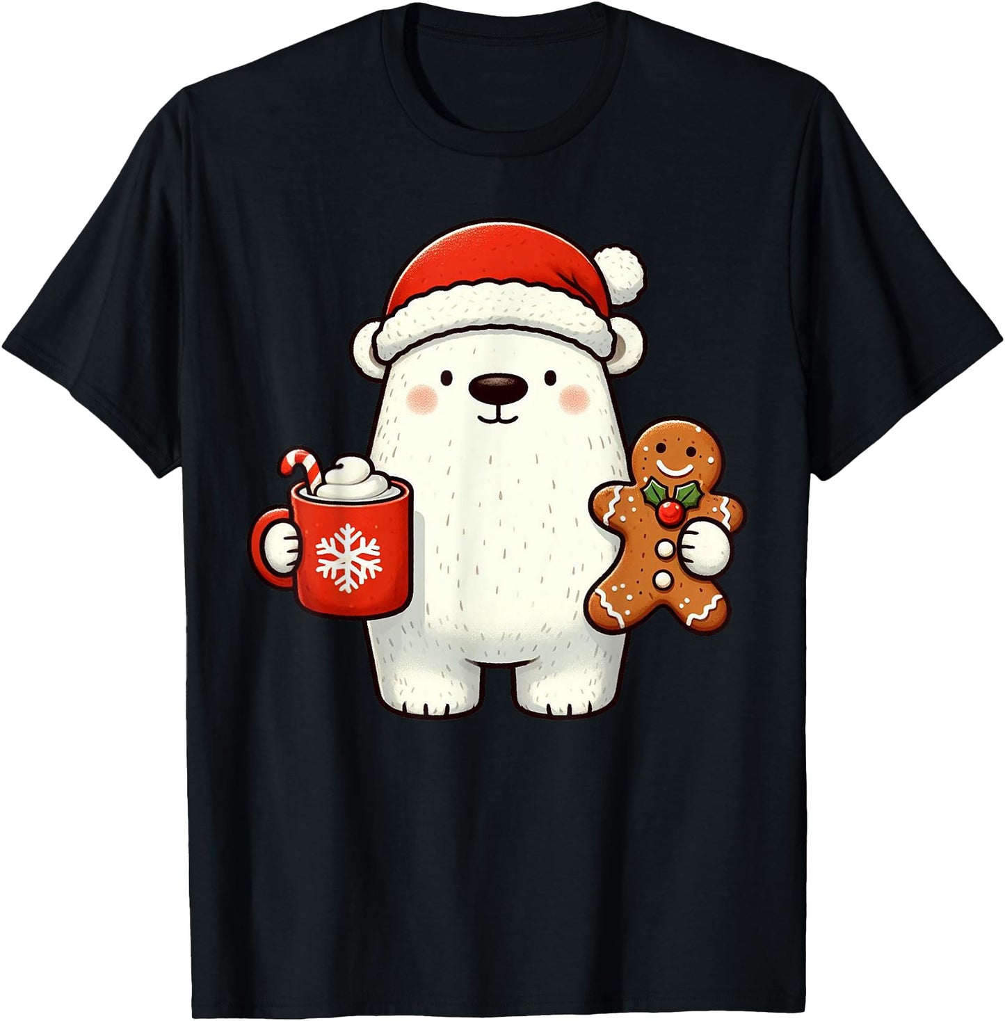 Polar Bear Santa Hat Christmas Holiday Xmas Coffee Cookies