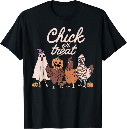 Chick Or Treat Spooky Season Halloween Chickens Ghost Mummy T-Shirt