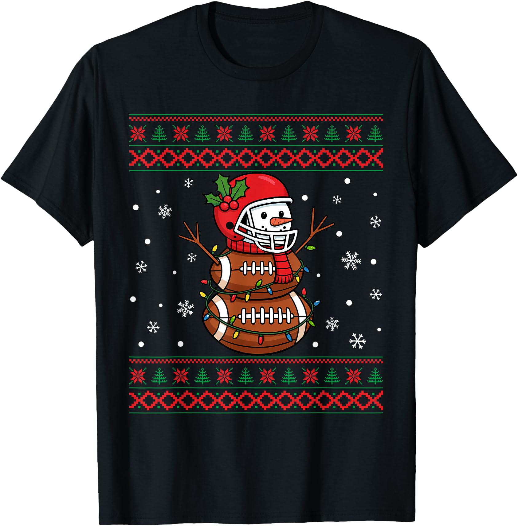 Merry Christmas Football Snowman Holiday Ugly Xmas Pajamas