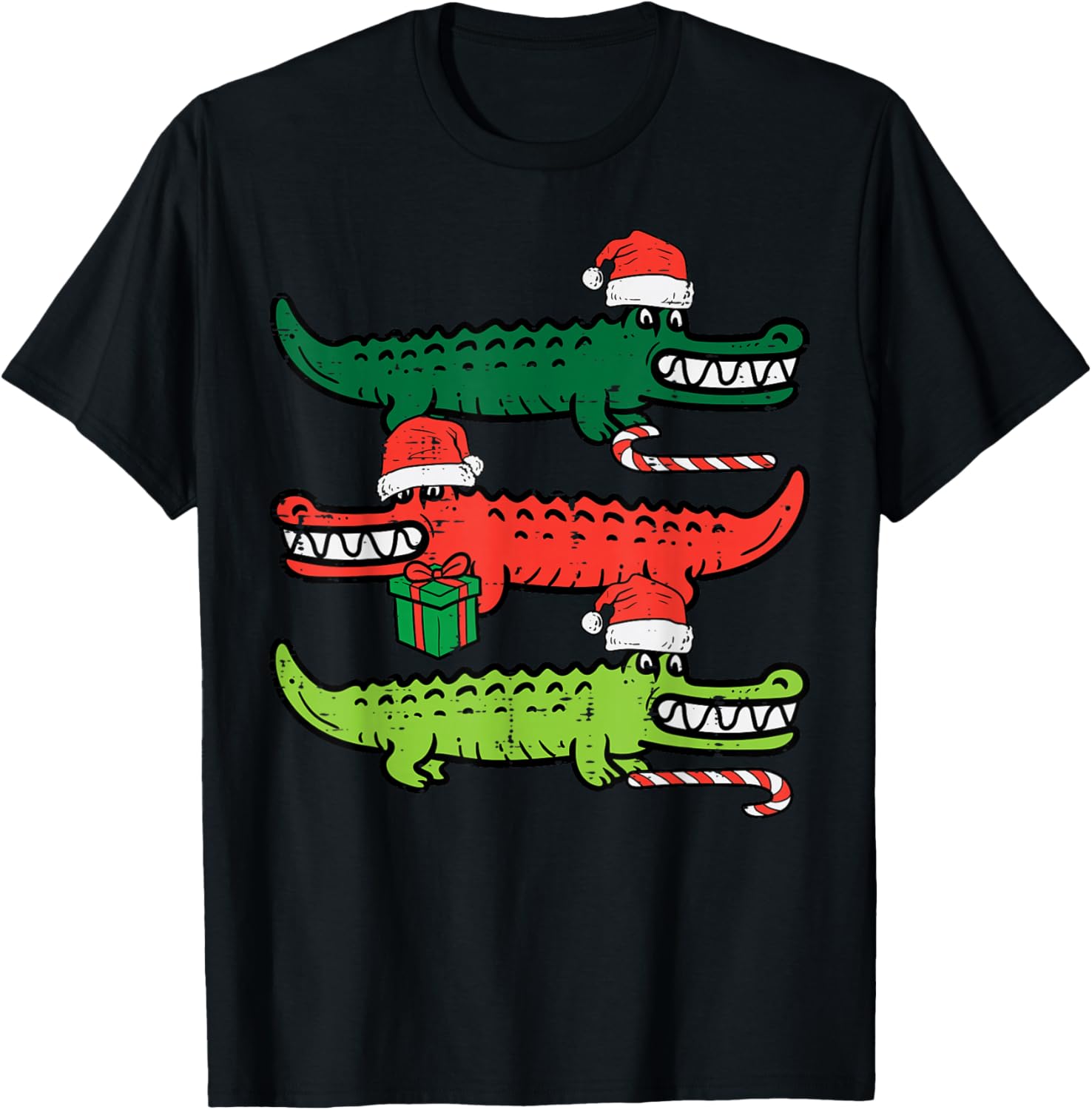3 Christmas Crocodiles Santa Xmas Alligator Men Women Kids