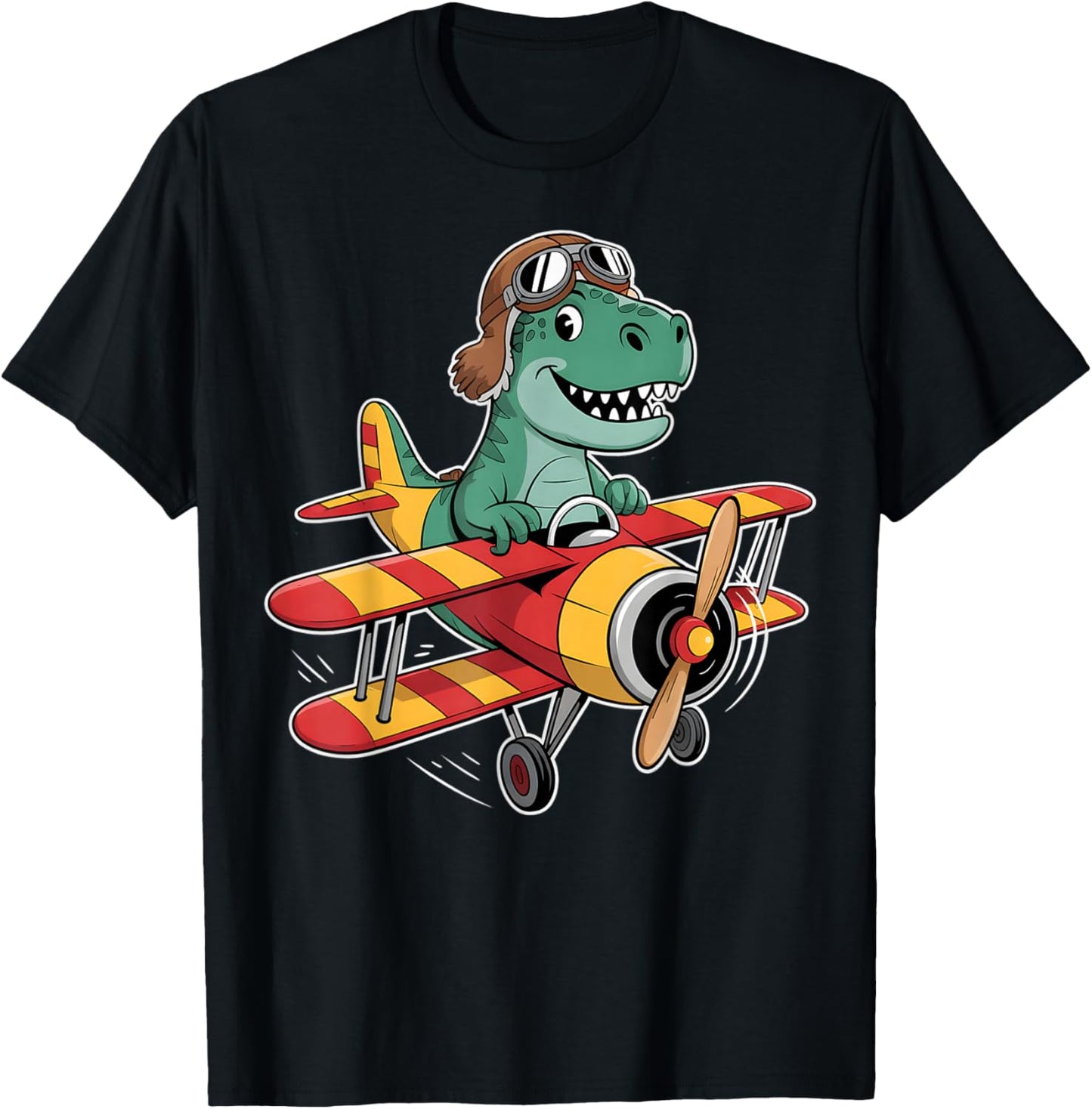 T Rex Dinosaur Plane Airplane Pilot Graphic Tee Toddler Boys