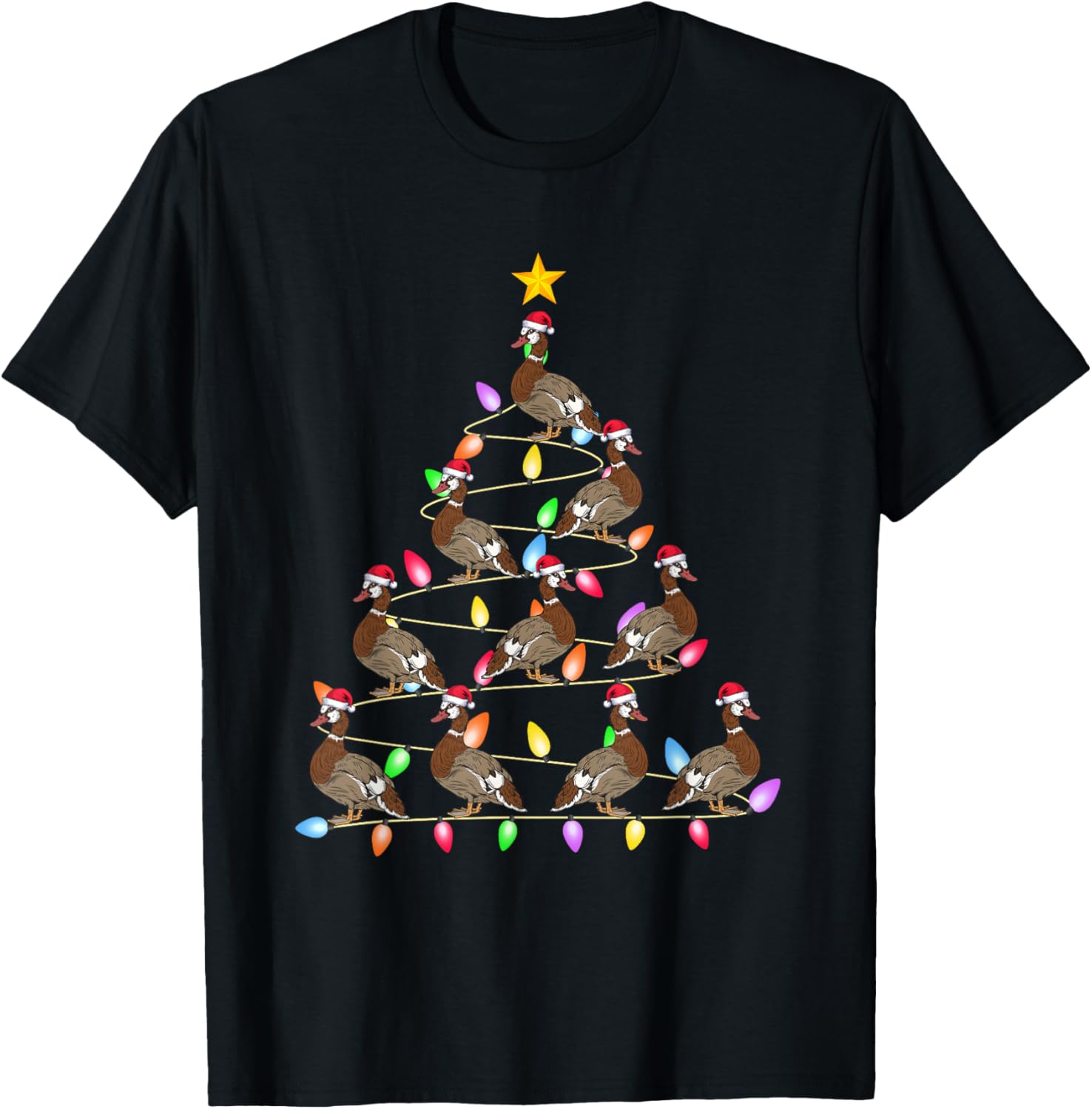 Christmas Tree Lights Men Women Santa Muscovy Duck Xmas PJs