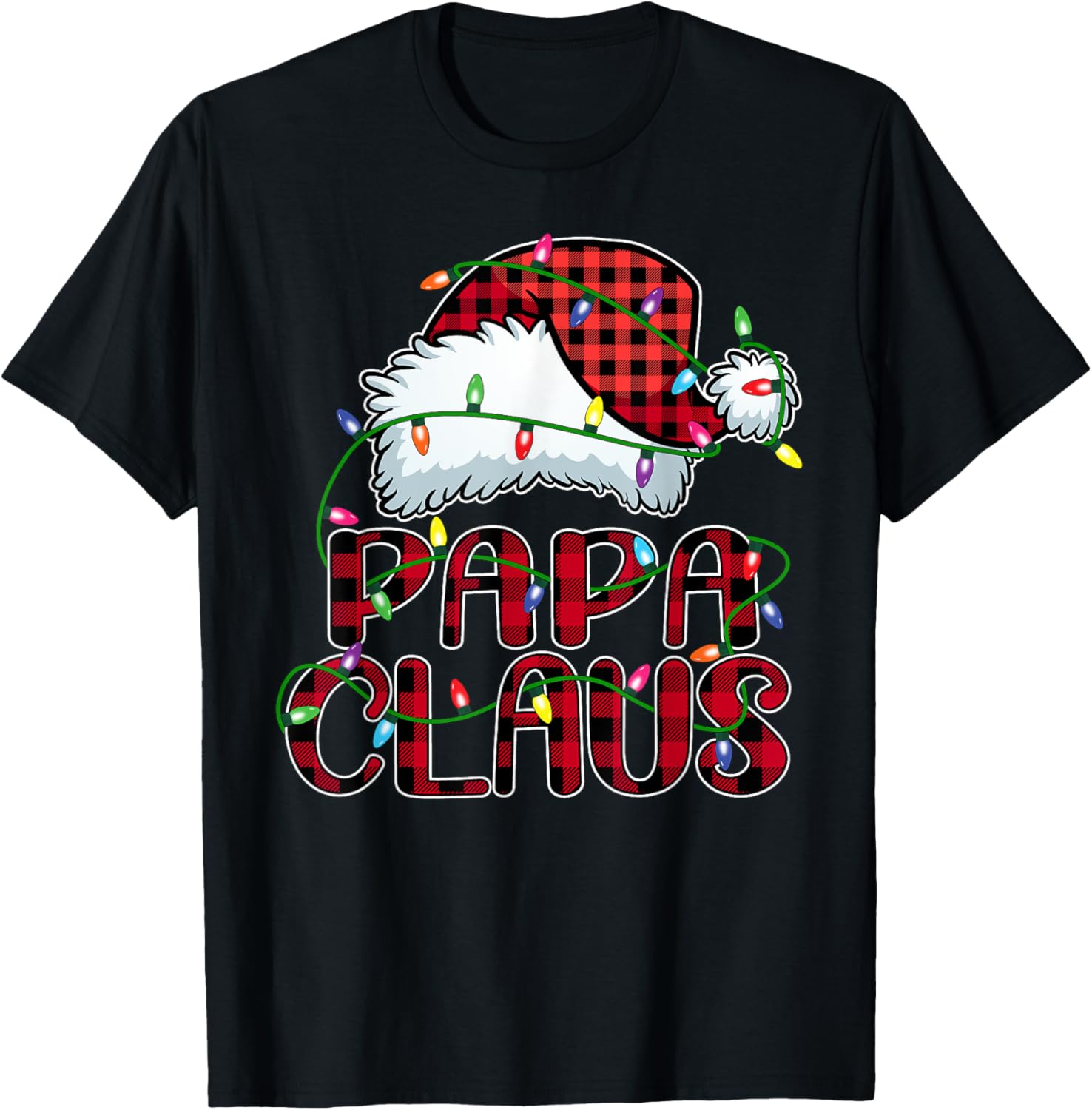 Papa Claus Shirt Christmas Lights Pajama Family Matching
