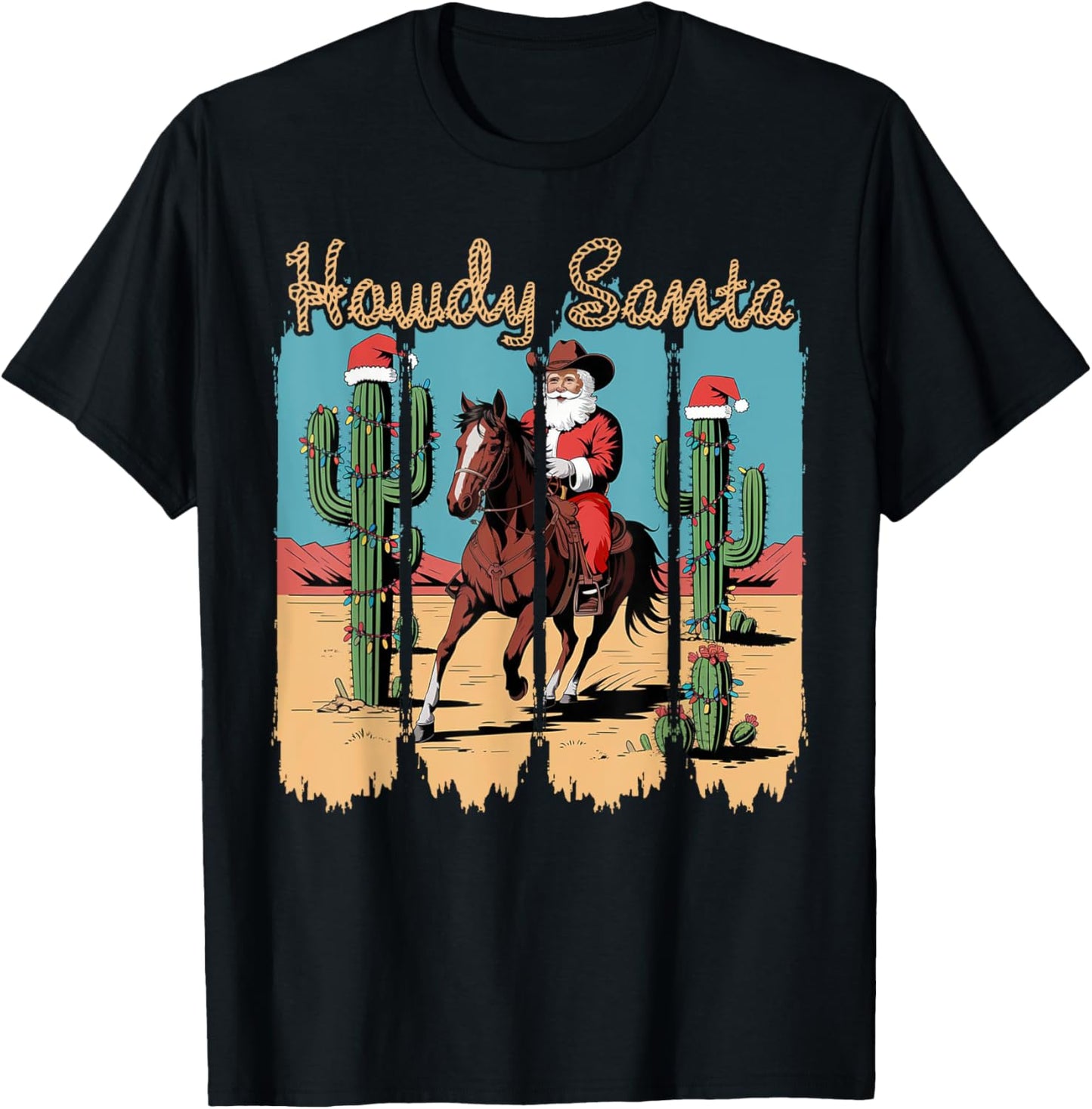 Retro Groovy Howdy Santa Christmas Santa Cowboy Xmas Western