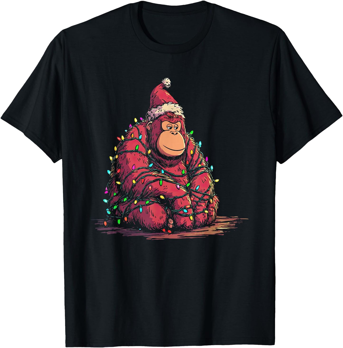 Funny Orangutan Christmas Graphics Animal Lights Lover