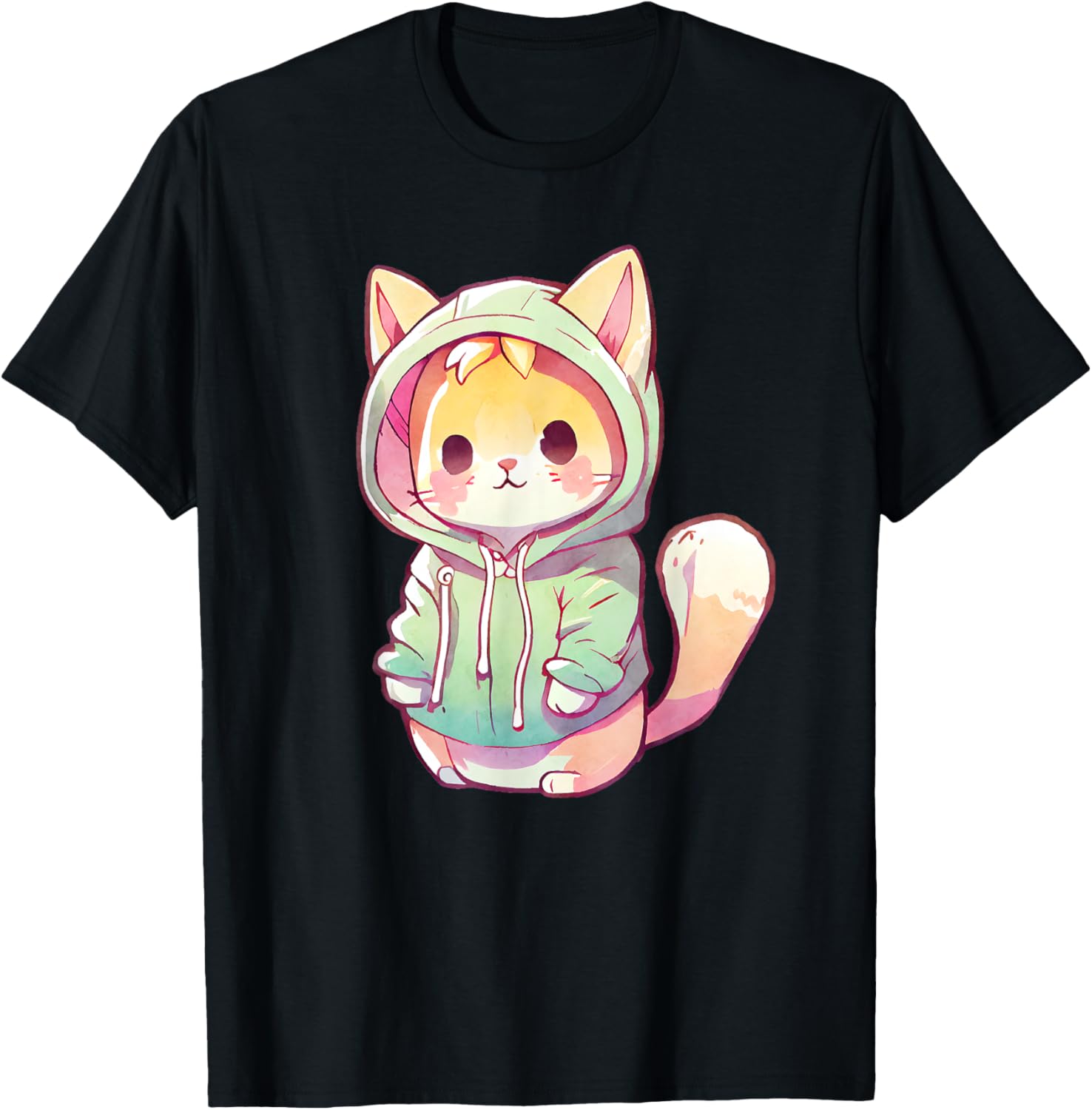 Cute Cartoon Cat in clothes Adorable Anime Kitten Men Women Kids