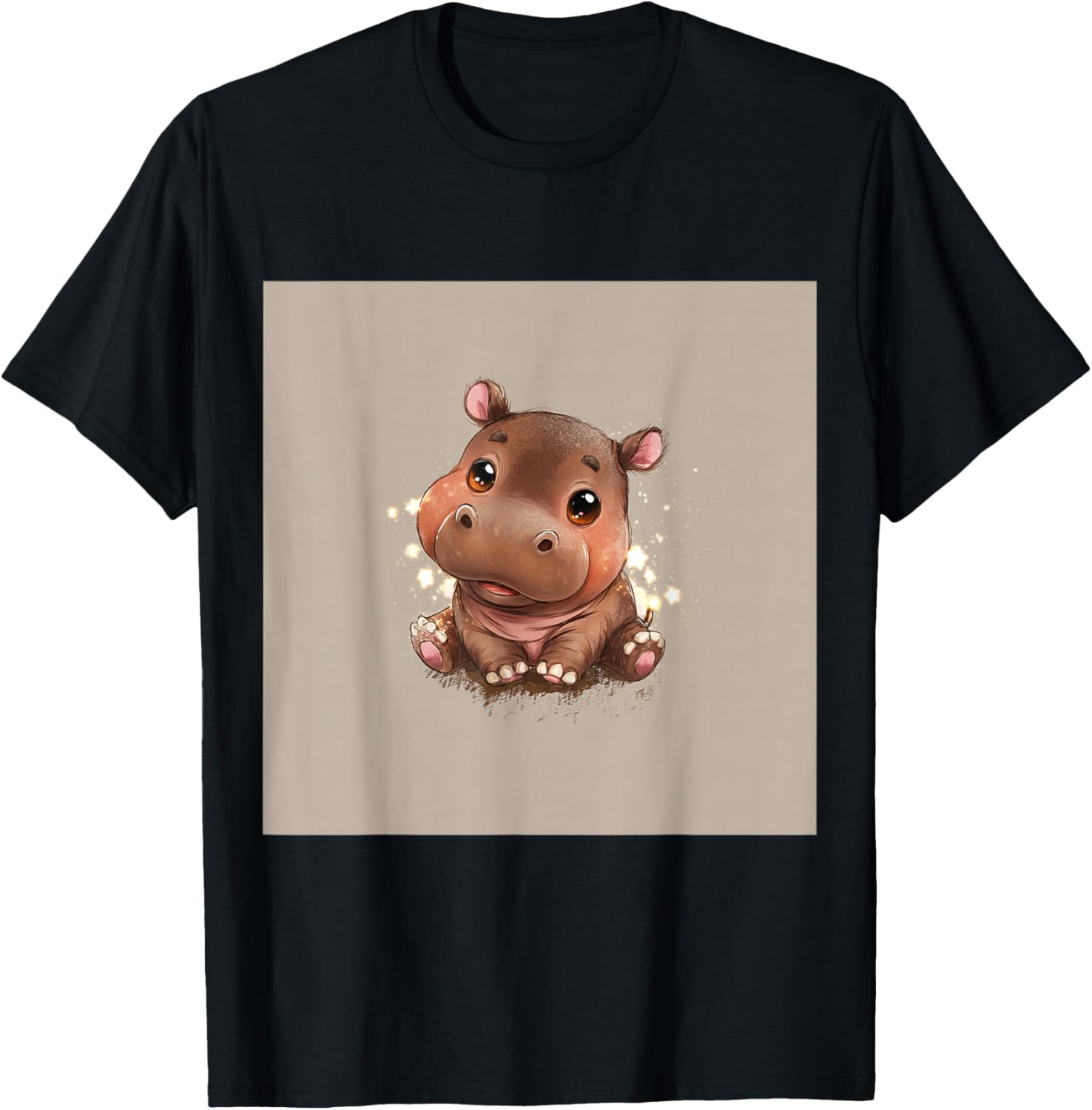 Cute Cartoon Hippo Chibi Style Cute Baby Hippo