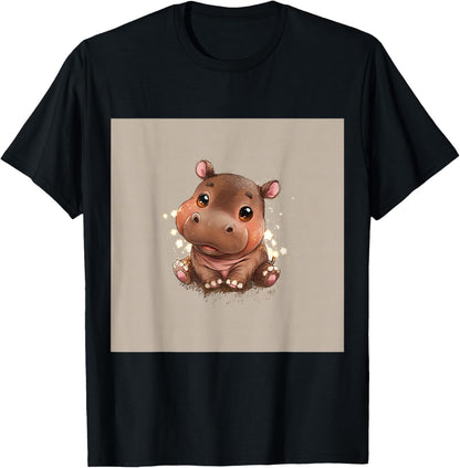 Cute Cartoon Hippo Chibi Style Cute Baby Hippo