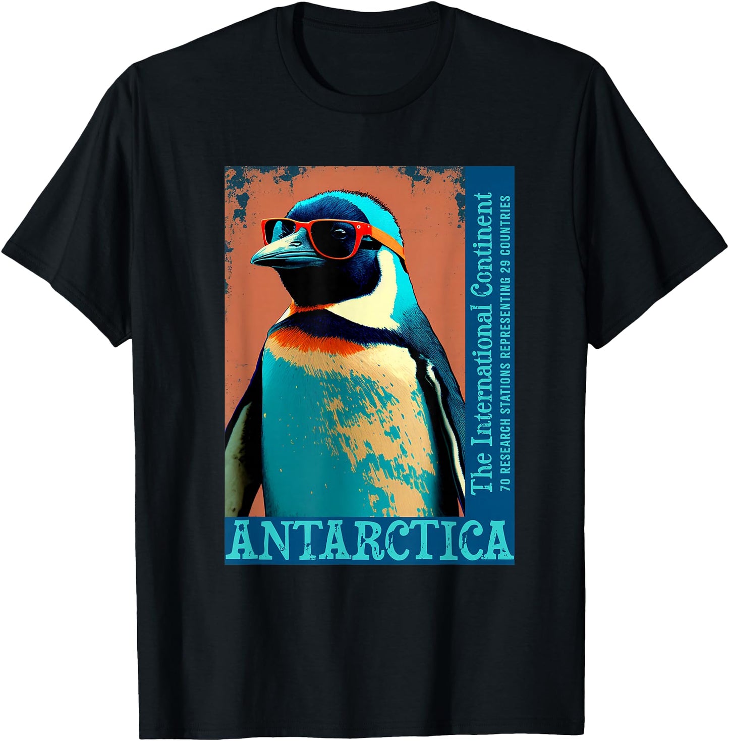 Antarctica Funny Penguin Apparel and Decor Cute Cool Penguin Antarctic Research Souvenir T-Shirt - Unisex-Adults - Black - Short Sleeve - Classic Fit - Small