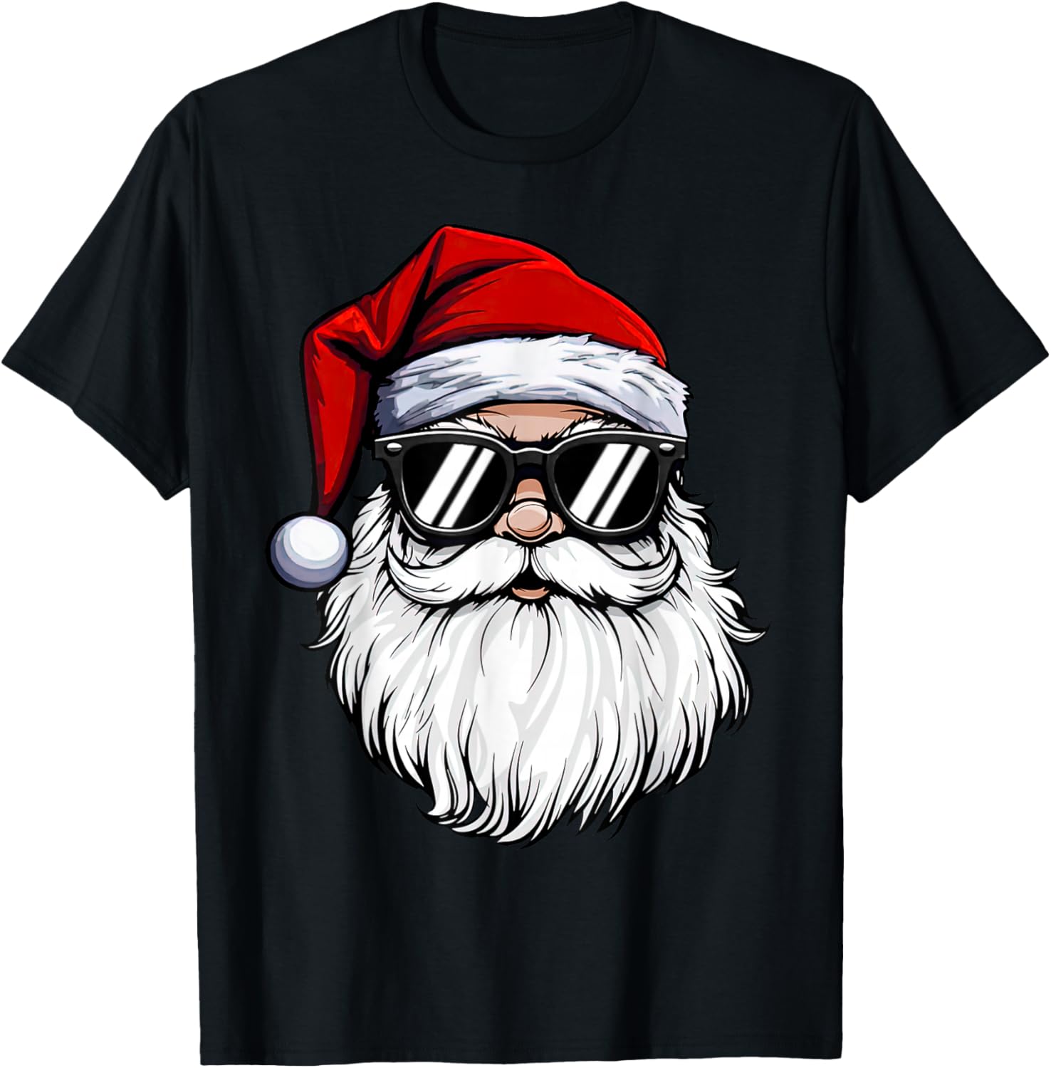 Santa Face Retro Sunglasses Christmas Shirts for Mens Boys