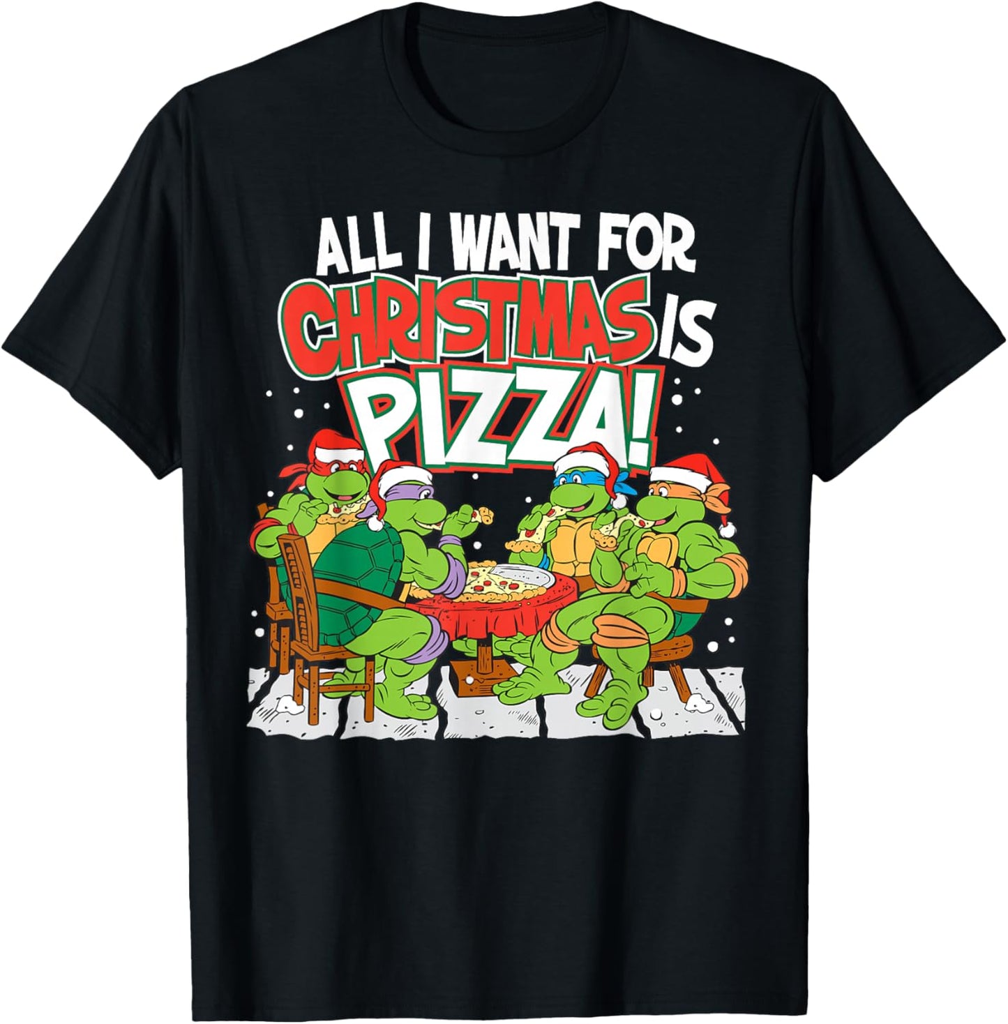 Teenage Mutant Ninja Turtles Pizza For Christmas T-Shirt