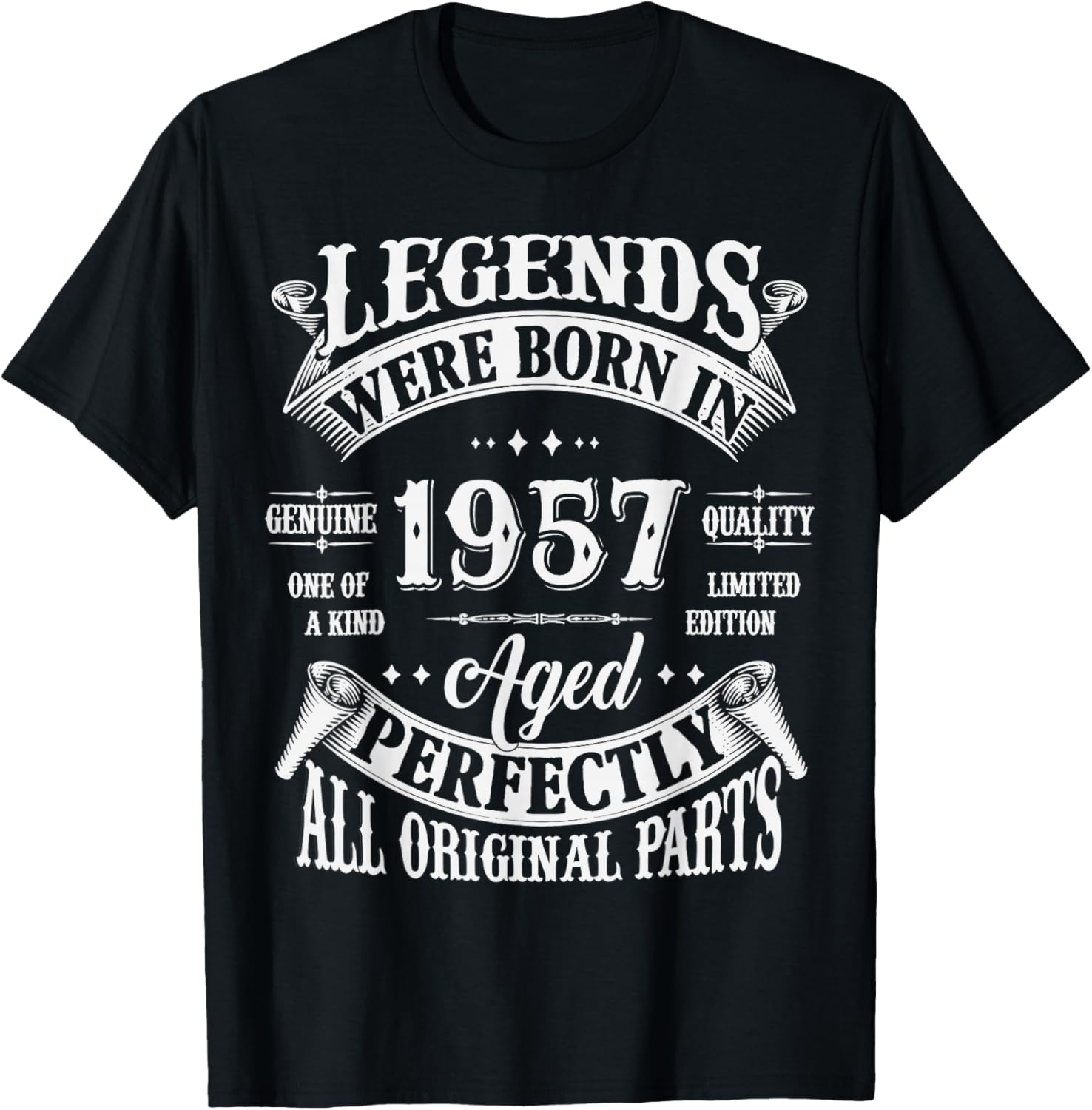 68th Birthday Tee 68 Years Old Vintage Legends Born In 1957 T-Shirt