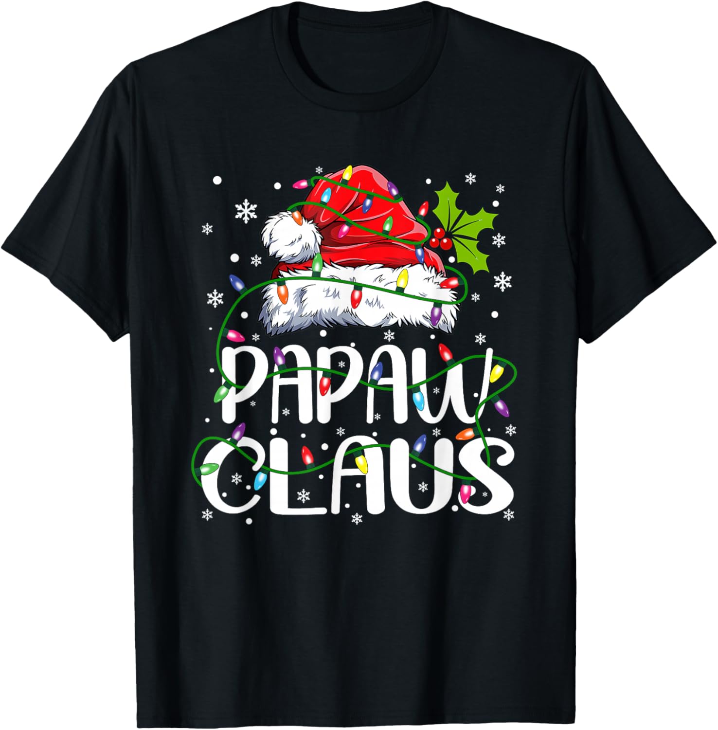 Papaw Claus Christmas Santa Hat Matching Family Xmas Lights