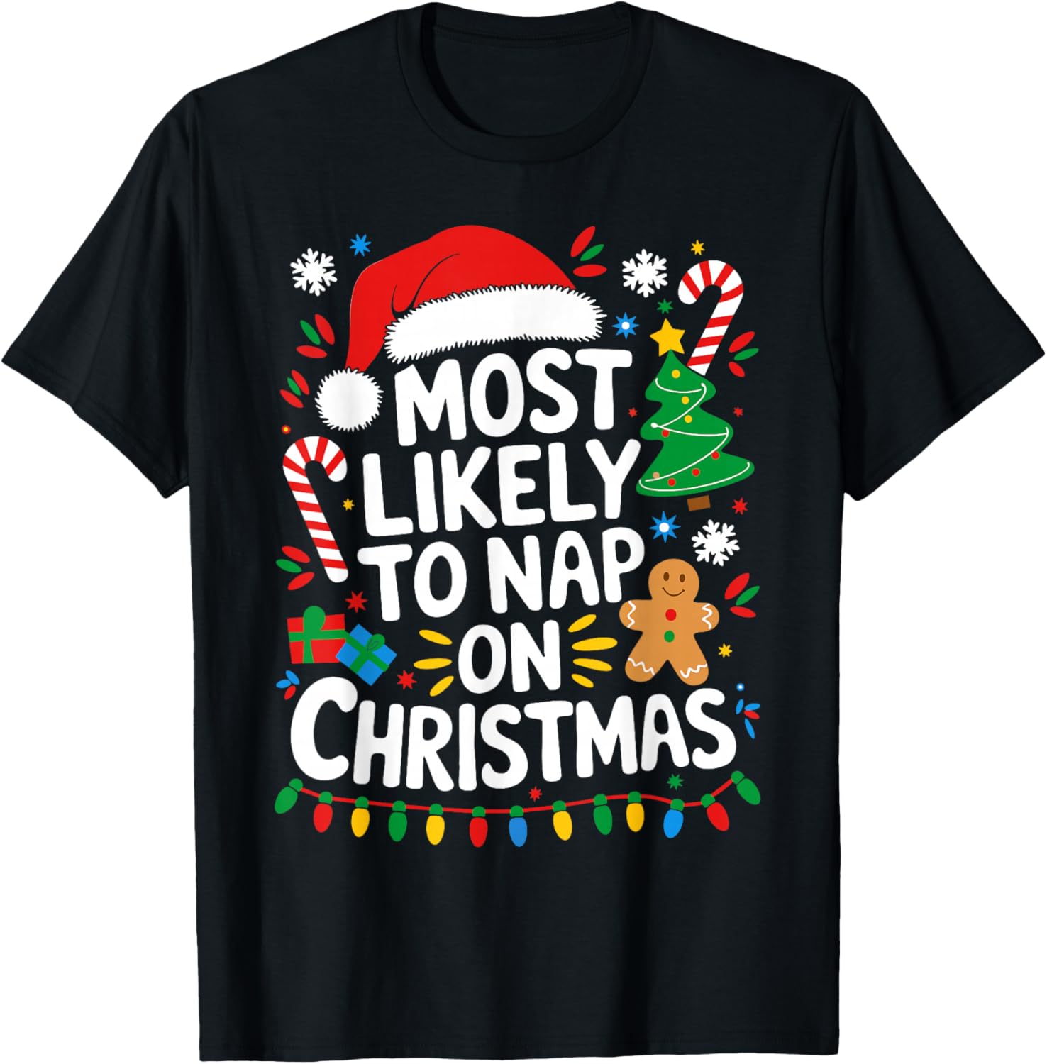 Most Likely To Nap On Christmas Shirt Matching Family Xmas