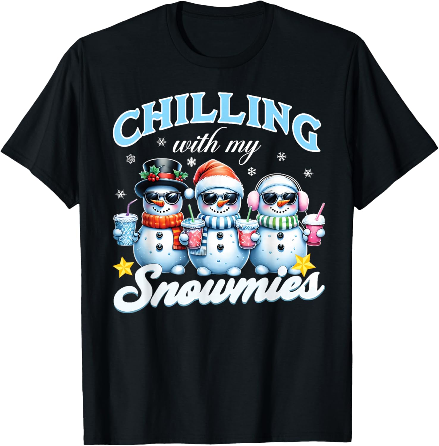 Chillin With My Snowmies Funny Snowman Christmas Kids Boys