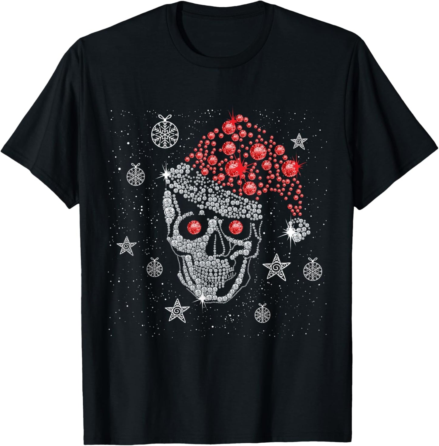 Sugar Skull with Santa Hat Tee Christmas Pajama Xmas Gifts