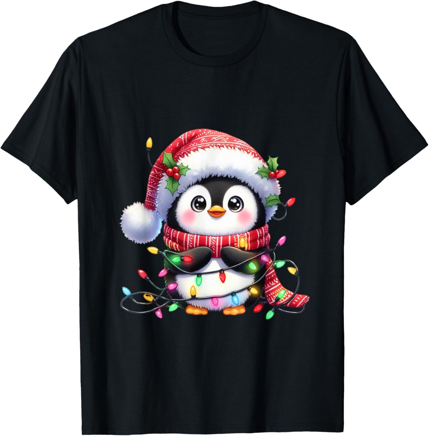 Penguin Christmas Lights Santa Hat Xmas Penguin Lover