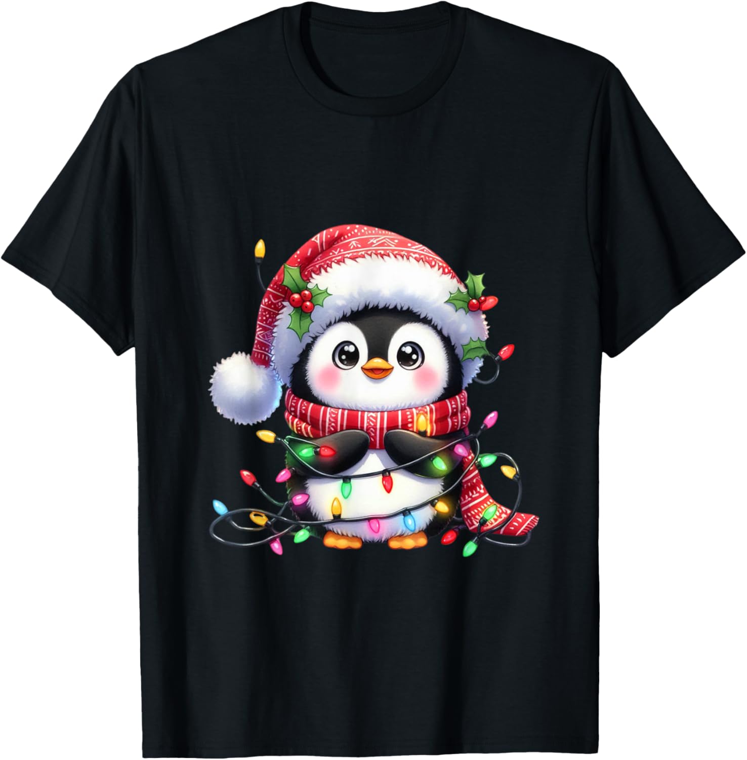 Penguin Christmas Lights Santa Hat Xmas Penguin Lover