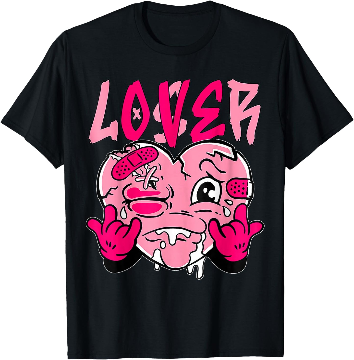 Pink Loser Lover Pink Drip Heart Matching Tee for Men Women