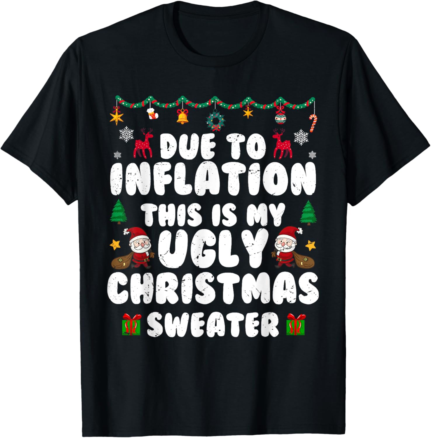 Due To Inflation This Is Ugly Christmas Sweater Funny Xmas