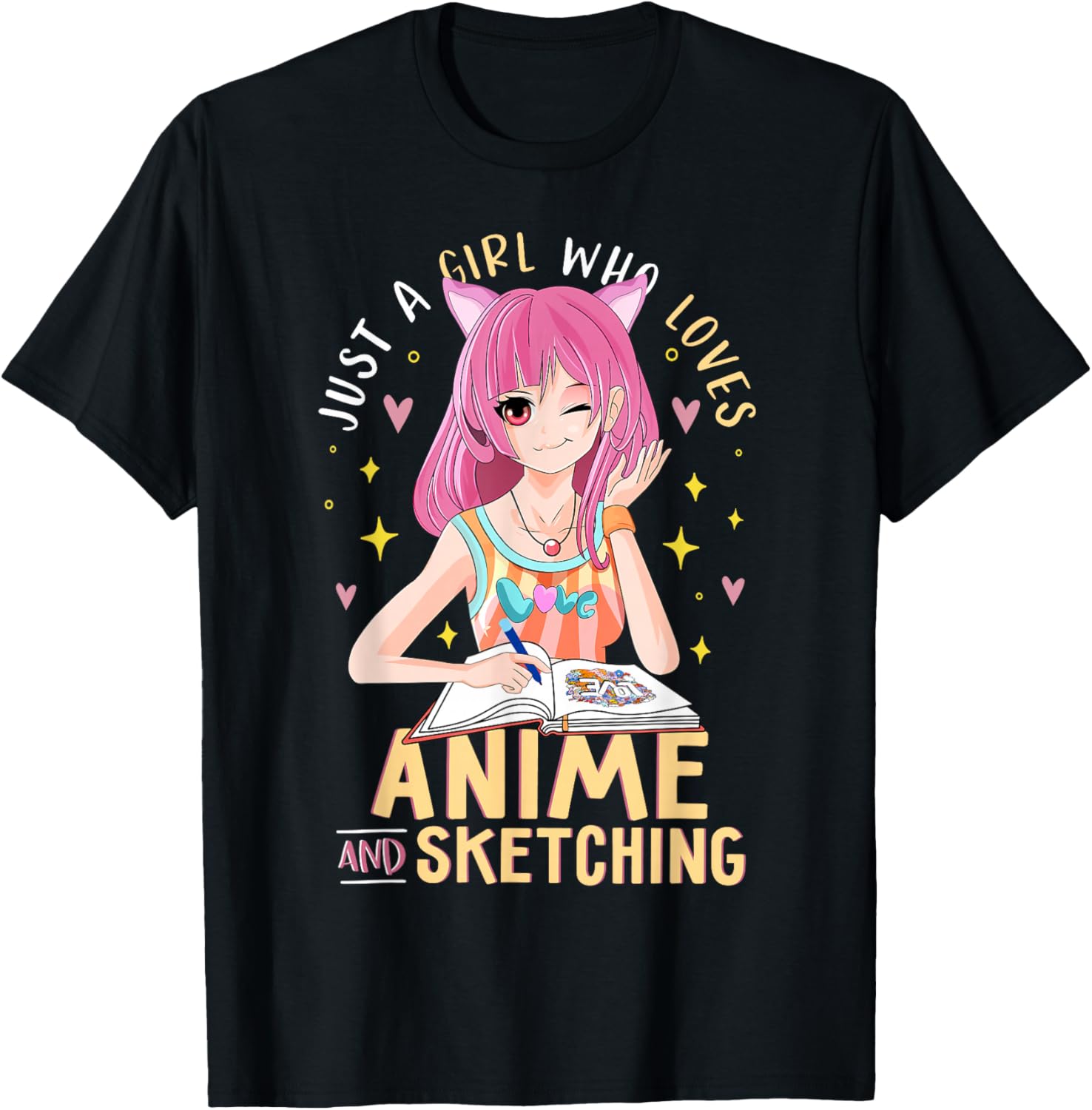 Just A Girl Who Loves Anime and Sketching Shirts Teen Girl