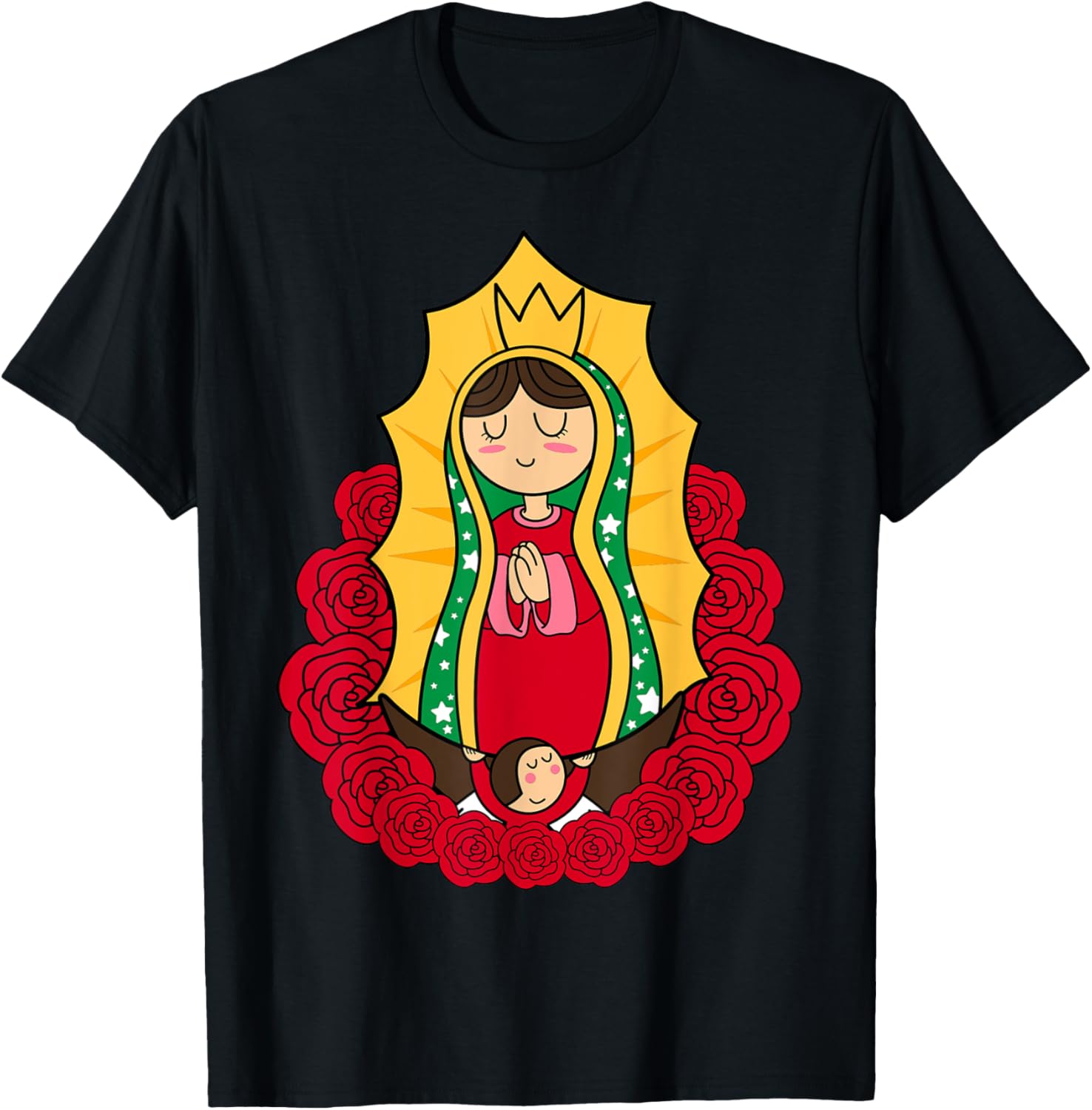 Our Lady of Guadalupe Chibi Style Tee Mexican Devotion