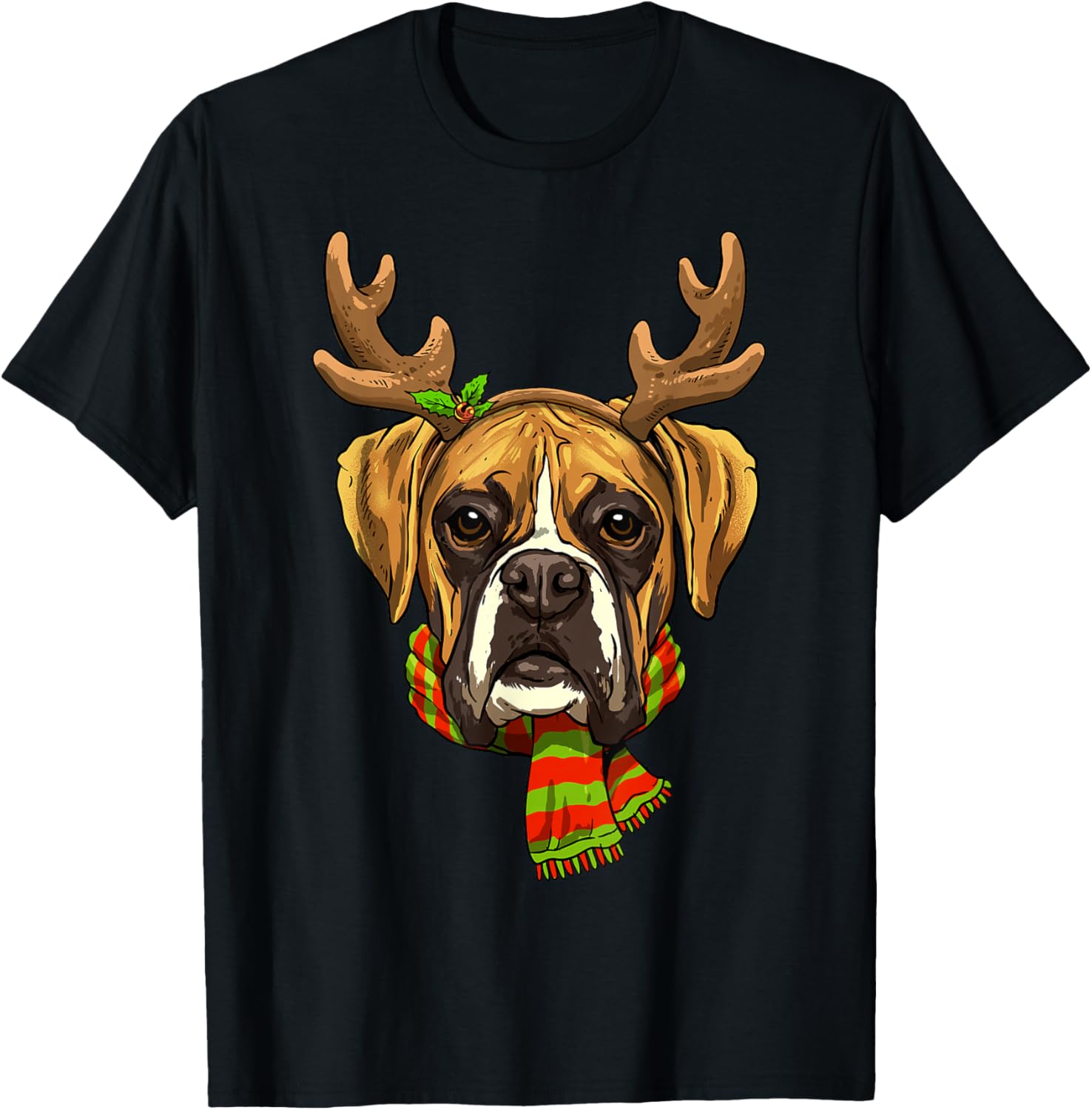 Boxer Dog Reindeer Christmas Shirt Xmas Boxer Dog Lover
