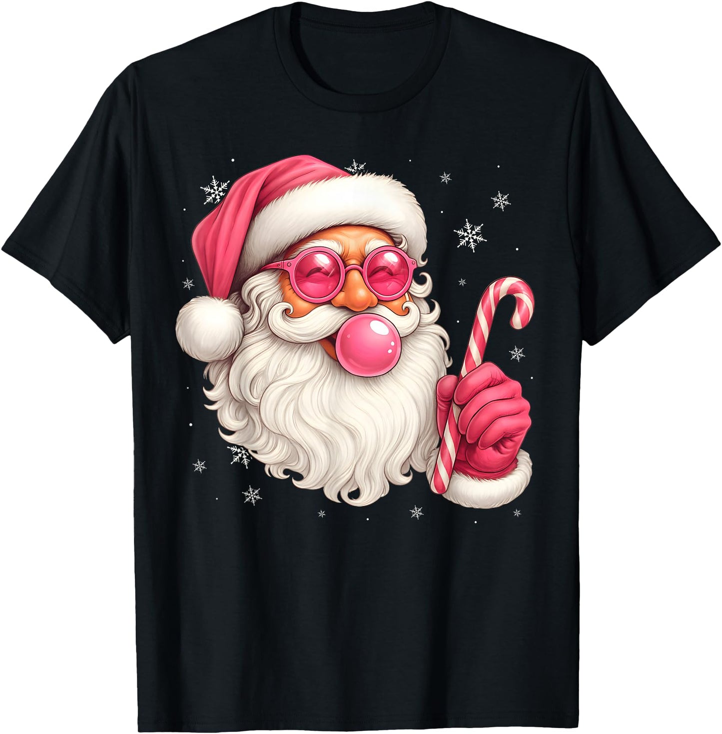 Pink Candy Cane Santa Bubble Gum Christmas Sunglasses
