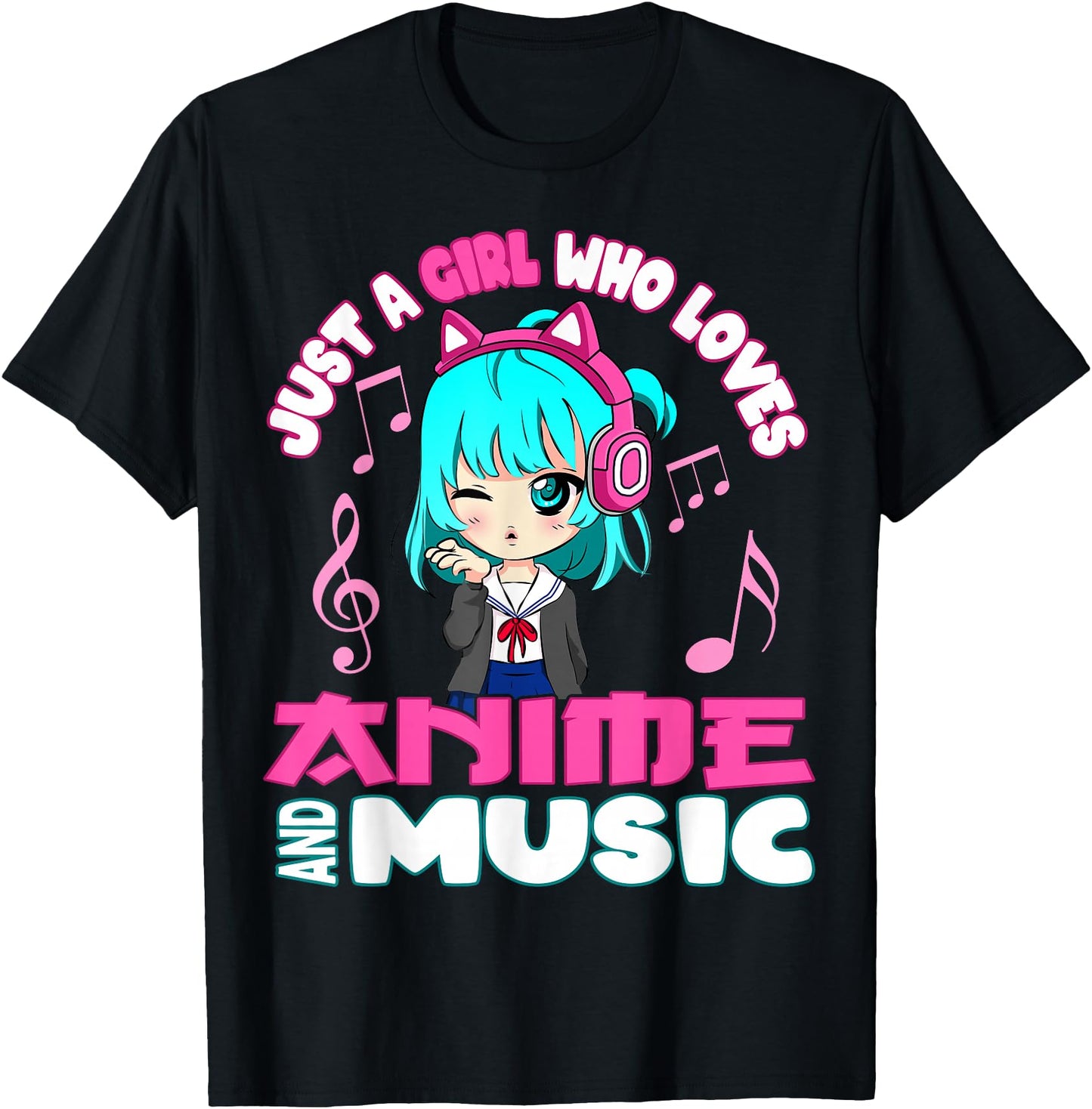 Anime and Music Girl for Teen chibi graphic funny