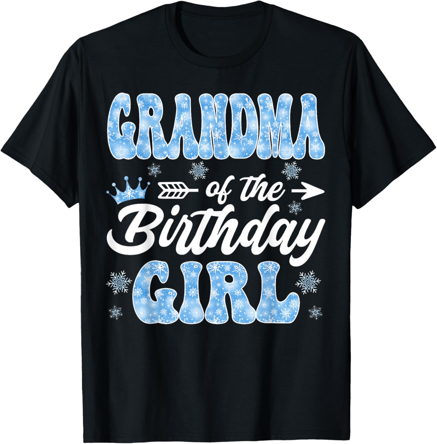 Grandma Of The Birthday Girl Snowflakes Winter Xmas