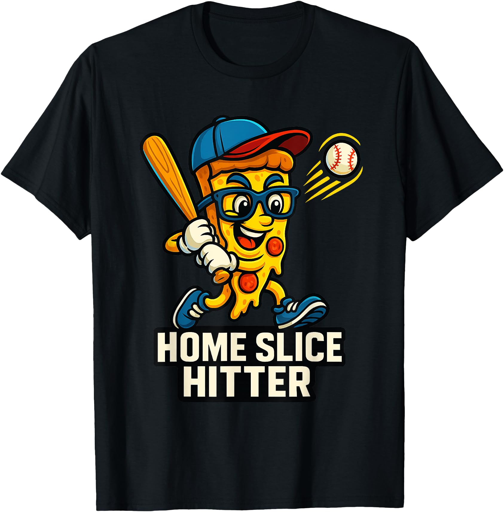 Boys Pizza Theme Funny Baseball Home Hitter