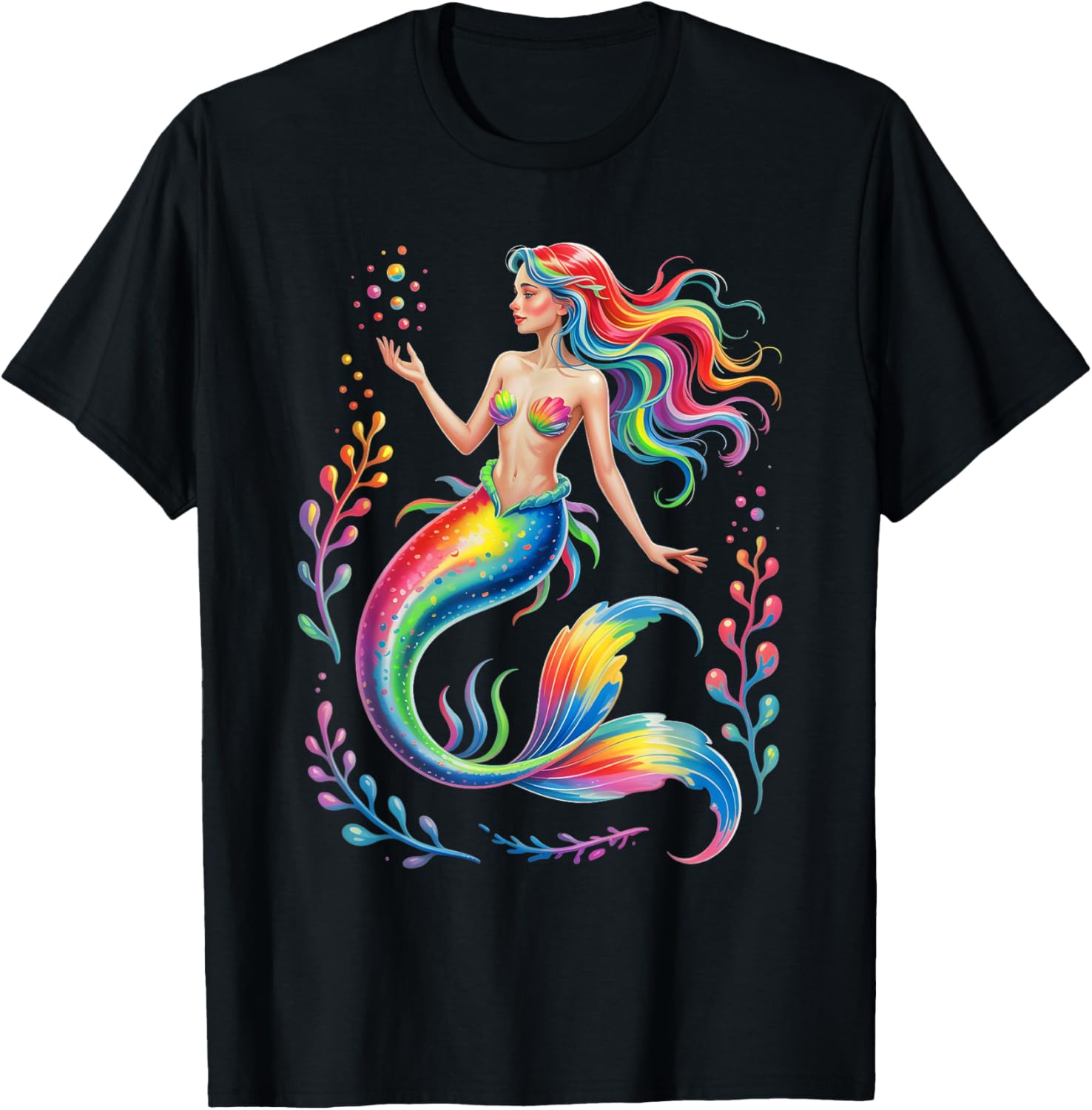 Mermaid Colorful Abstract Painting Art Graphic Motif women