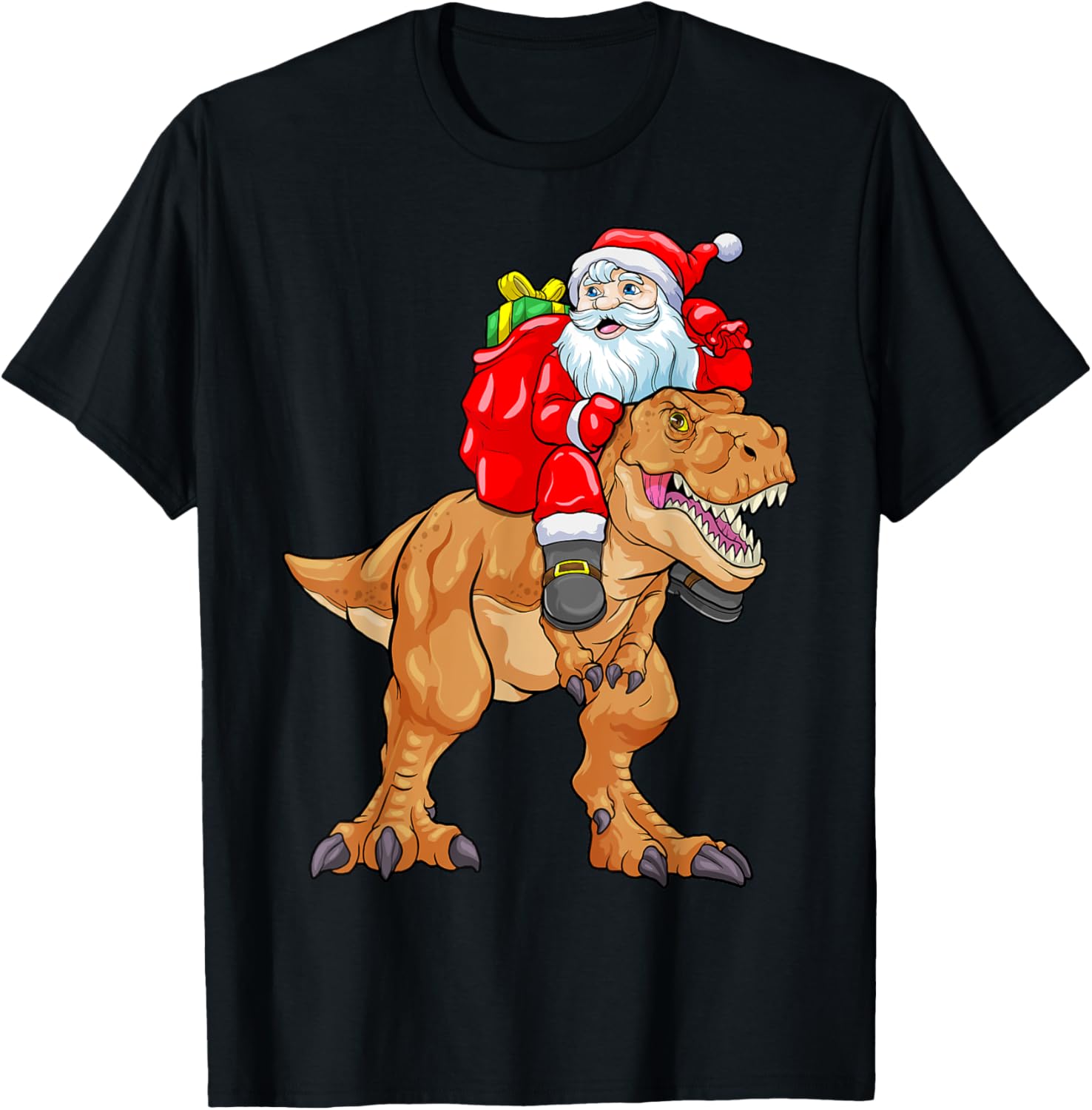 Santa Riding Dinosaur Christmas T Rex Gifts Boys Girls Xmas
