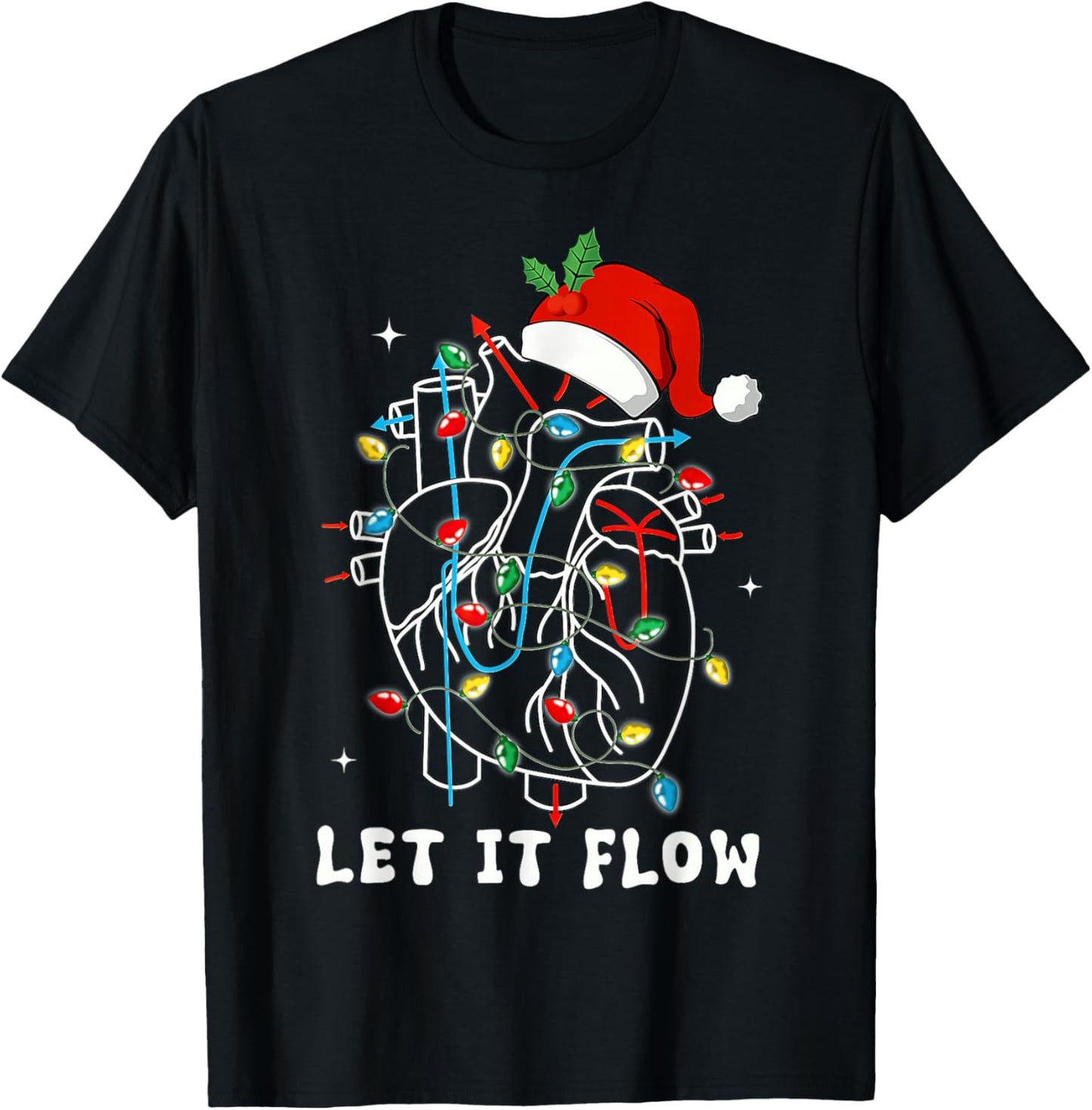 Funny Let It Flow Anatomy Heart Cardiac Nurse Santa Hat Xmas