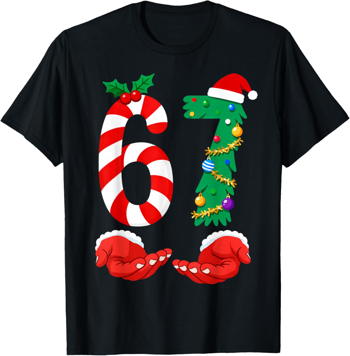 Six Seven 67 Meme Santa Christmas Holiday Funny