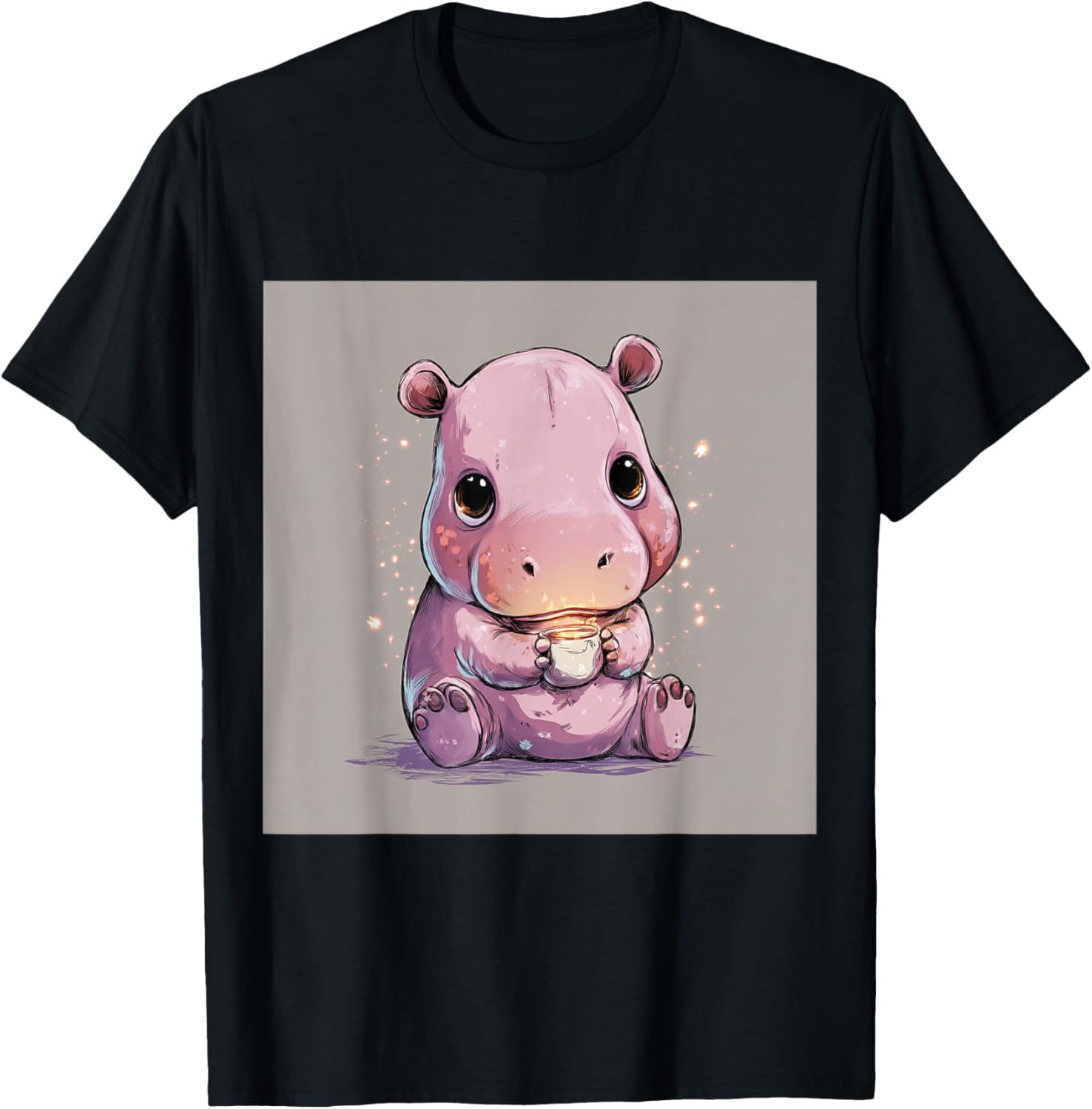 Cute Cartoon Hippo Chibi Style Cute Baby Hippo