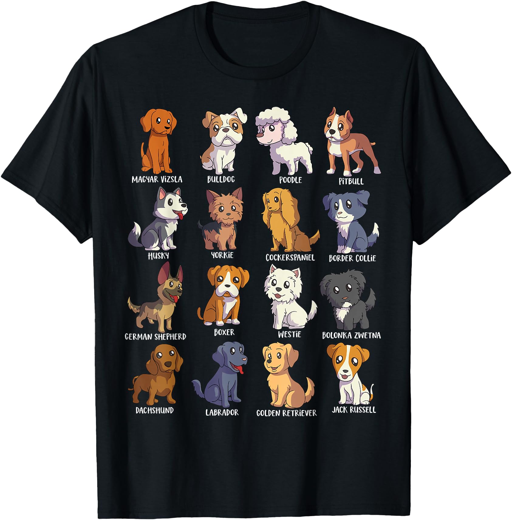 Various Kawaii Cartoon Dogs - Dog Breeds