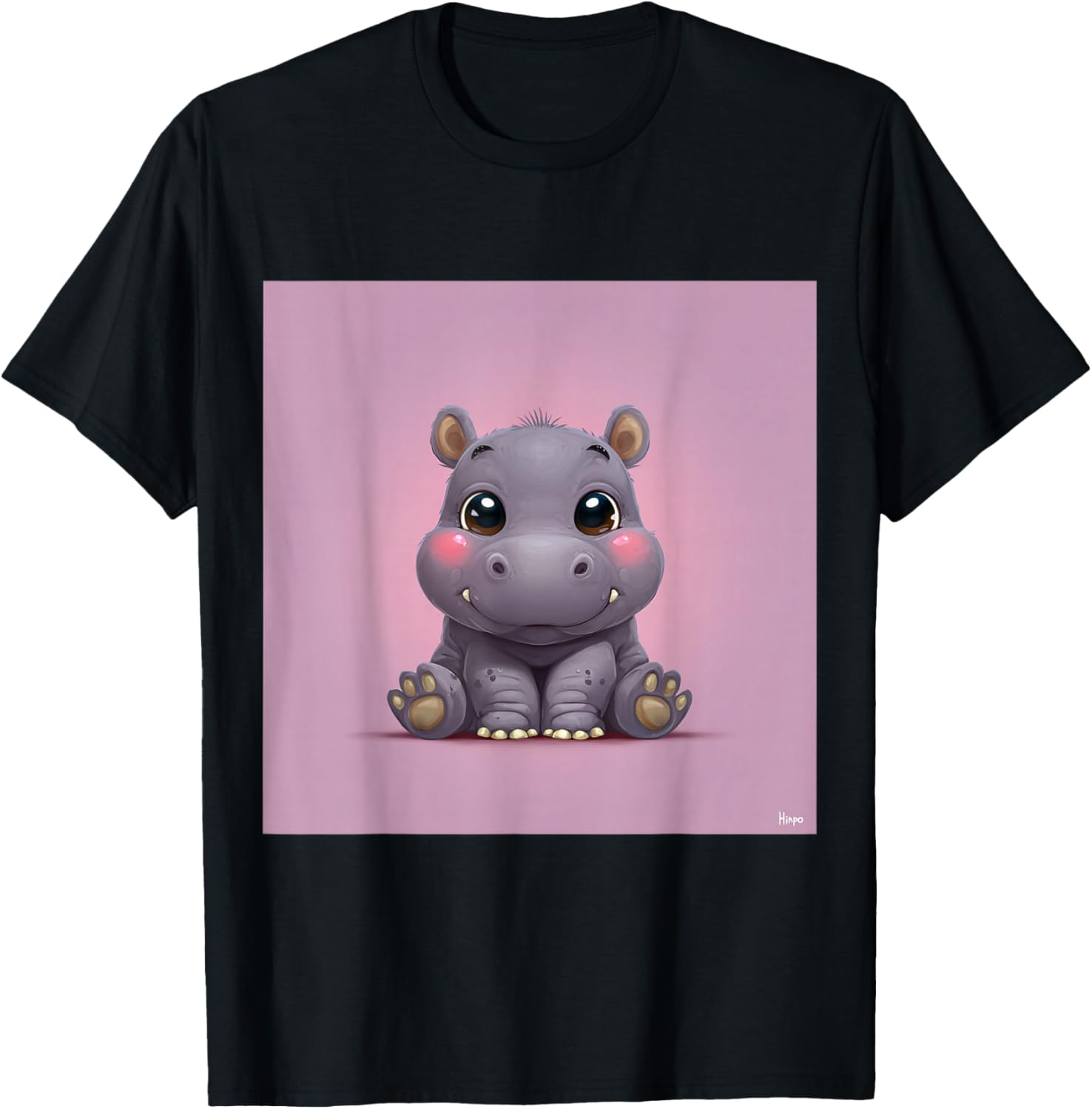 Cute Cartoon Hippo Chibi Style Cute Baby Hippo