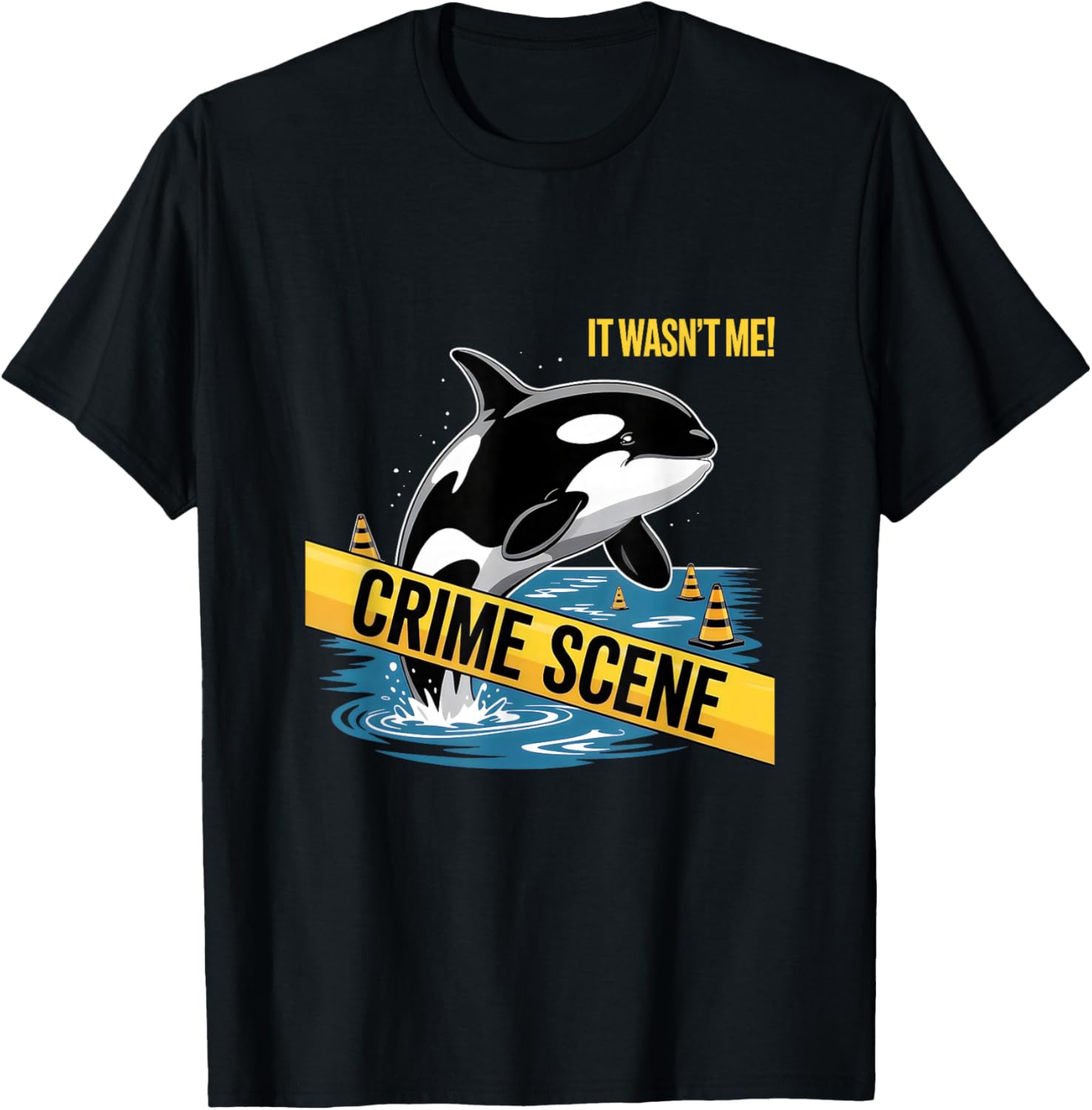 Orca Killer Whale Crime Scene Ocean T-Shirt
