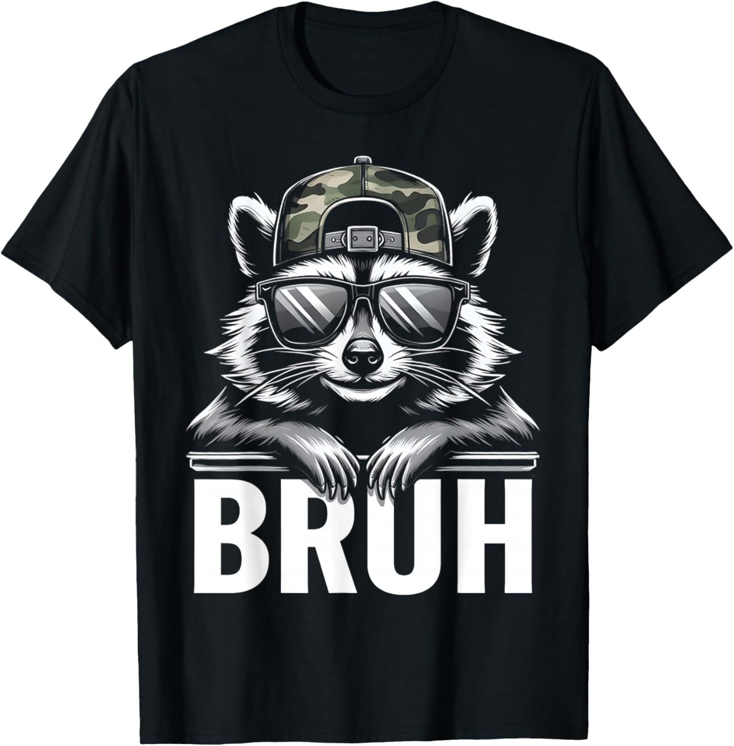 Bruh Raccoon Trash Racoon Camo Hat Youth Teens Kids Slang