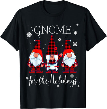 Gnome for the Holidays Buffalo Plaid 3 Gnomes Christmas Xmas