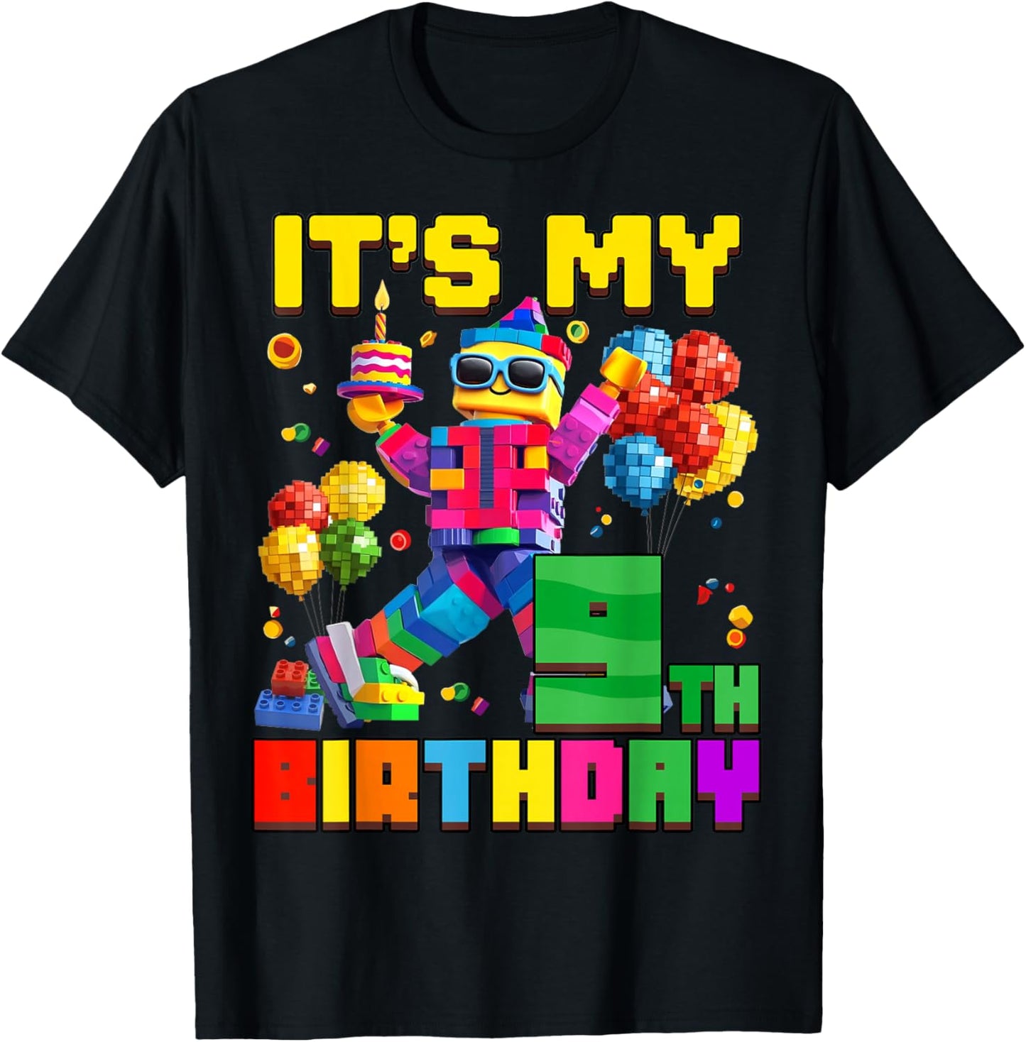 Its My 9th Ninth Birthday Building Brick 9 Years Old Boys