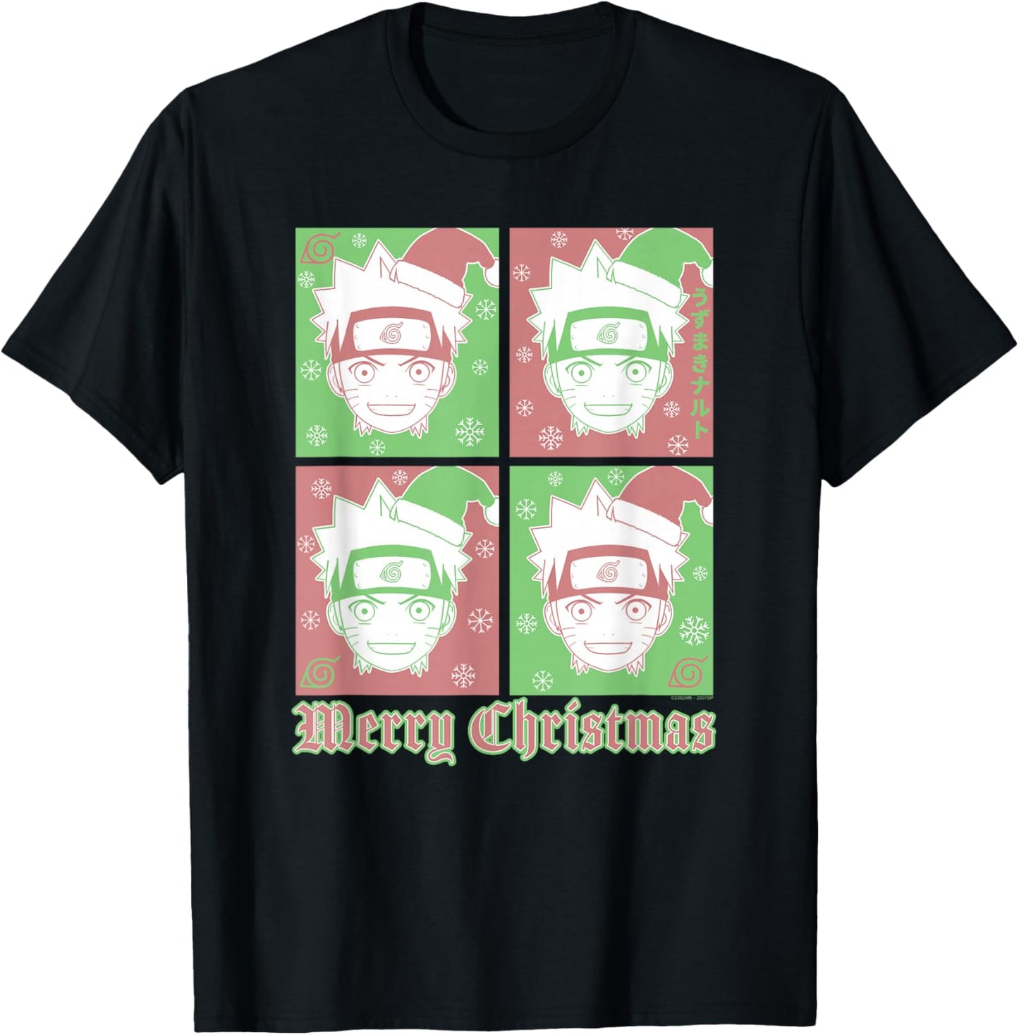 Naruto Shippuden Merry Christmas Pop Art Grid Holiday Anime