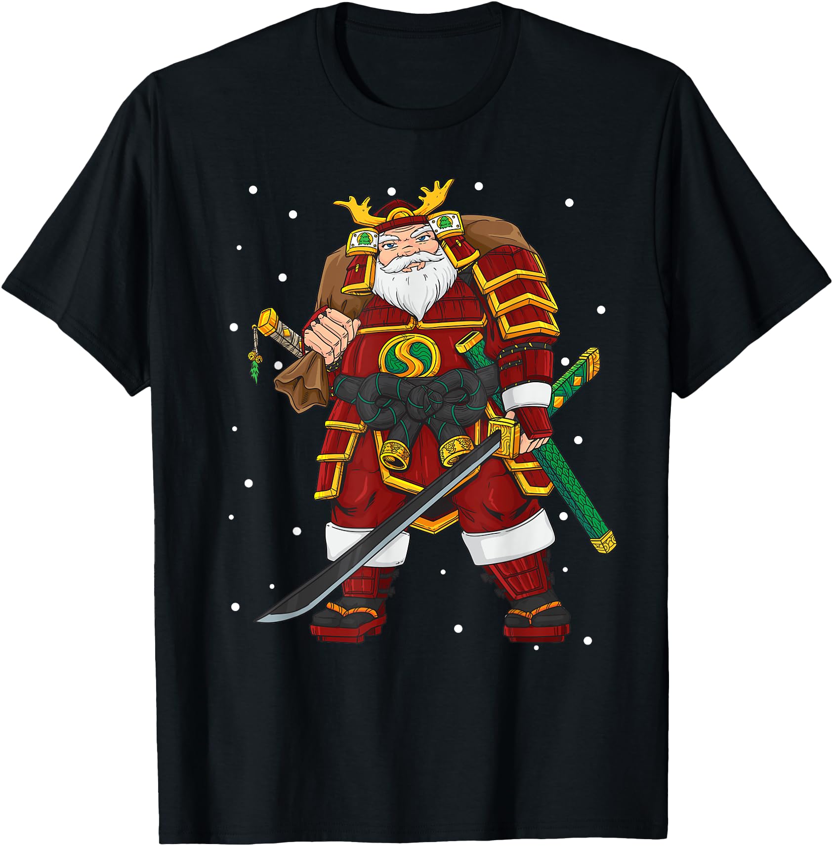 Funny Japanese Samurai Santa Claus Christmas