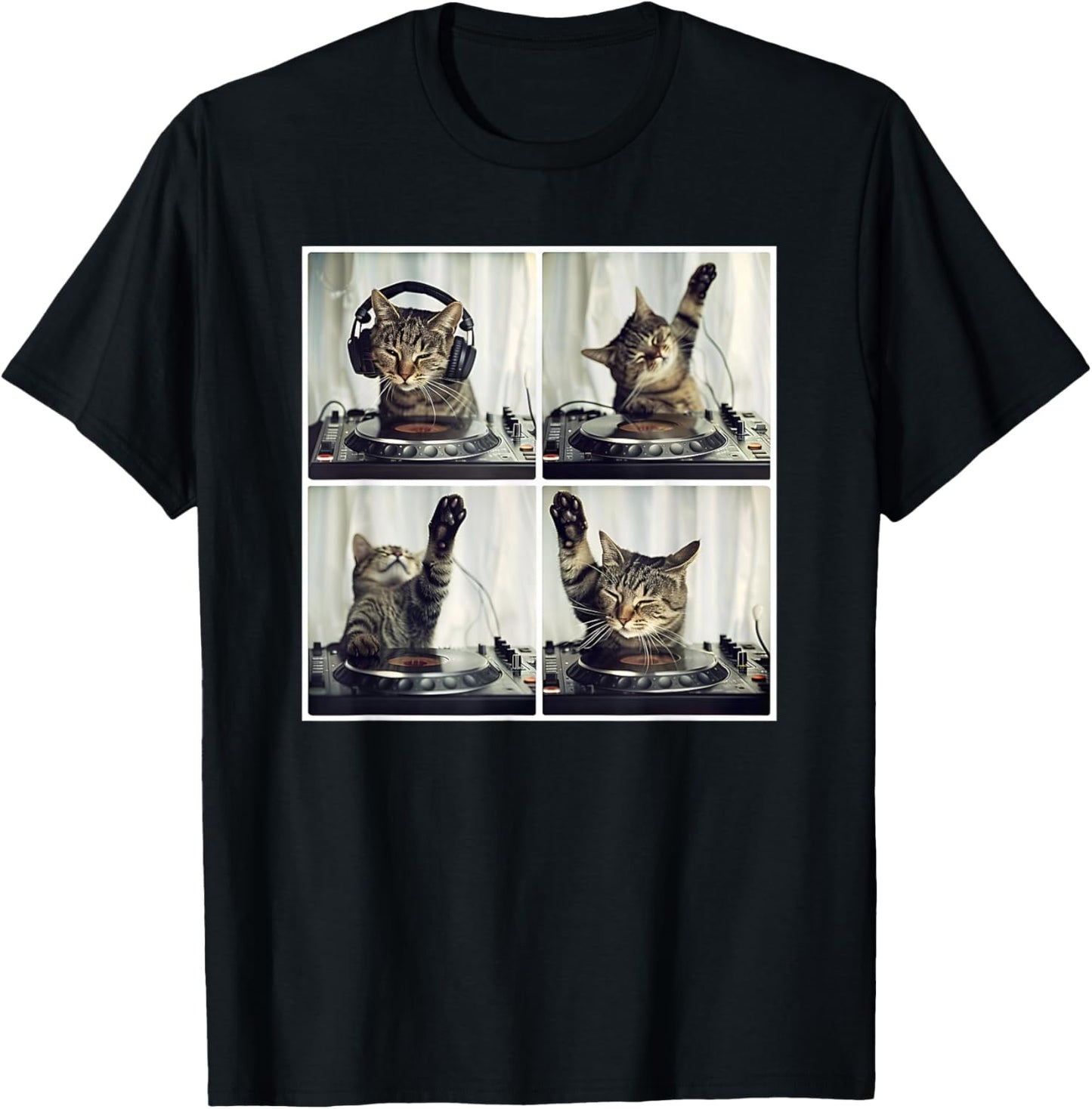EDM DJ Cat Animal On Decks House Music Cat DJ