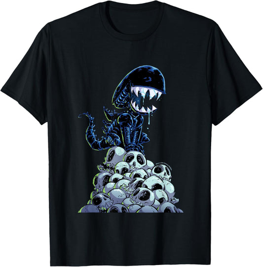 Aliens Xenomorph In Skull Mountain Big Chest Chibi Poster