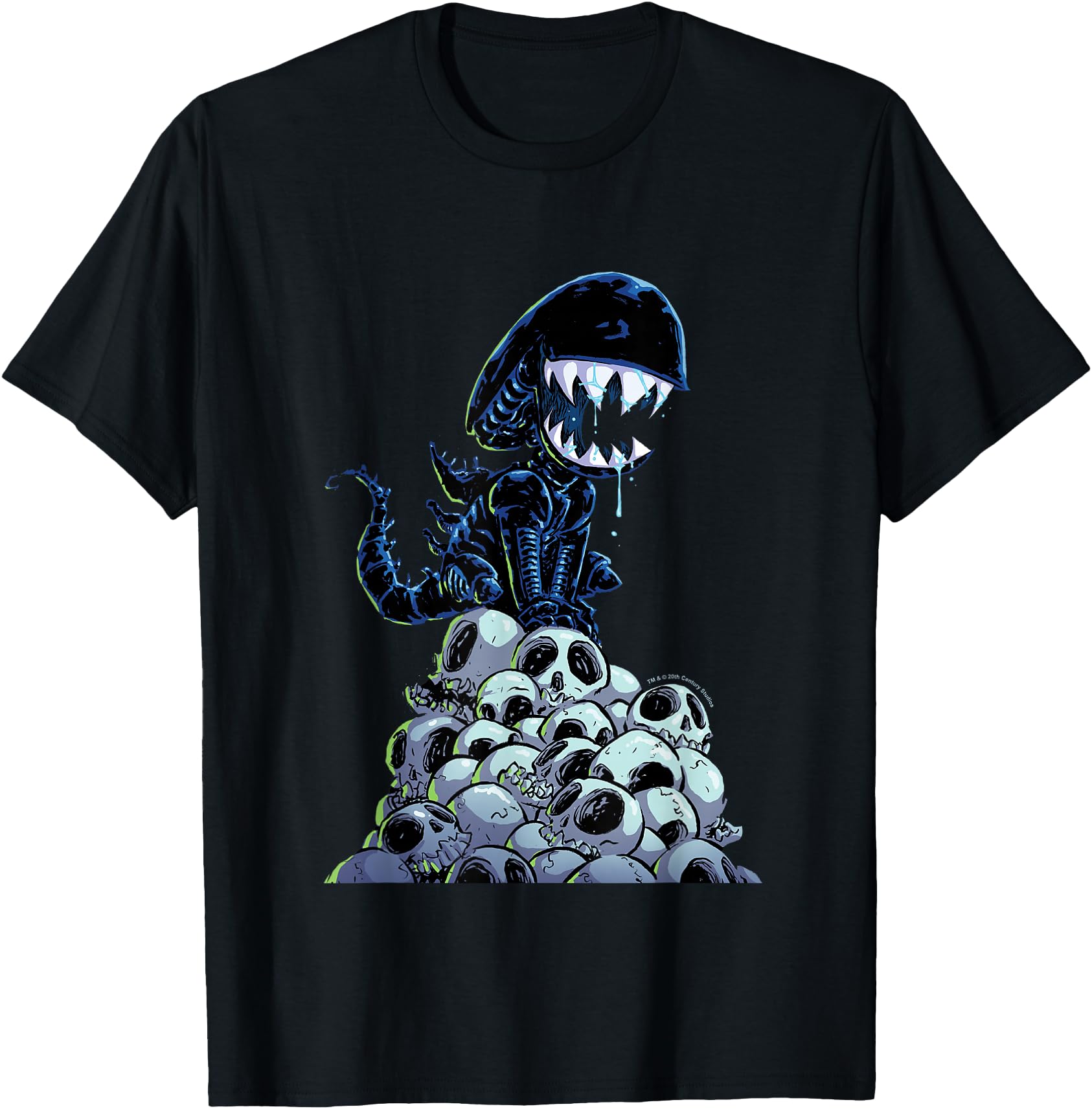 Aliens Xenomorph In Skull Mountain Big Chest Chibi Poster