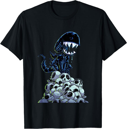 Aliens Xenomorph In Skull Mountain Big Chest Chibi Poster